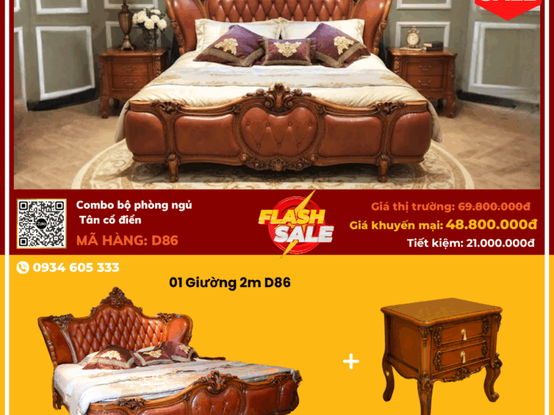 Combo Bộ Phòng Ngủ Tân Cổ Điển D86