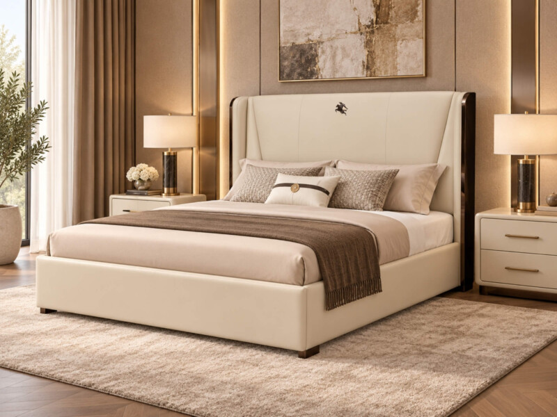 Giường Ngủ MONACO - Giường Bọc Da Luxury Quý Phái GIQF801-18