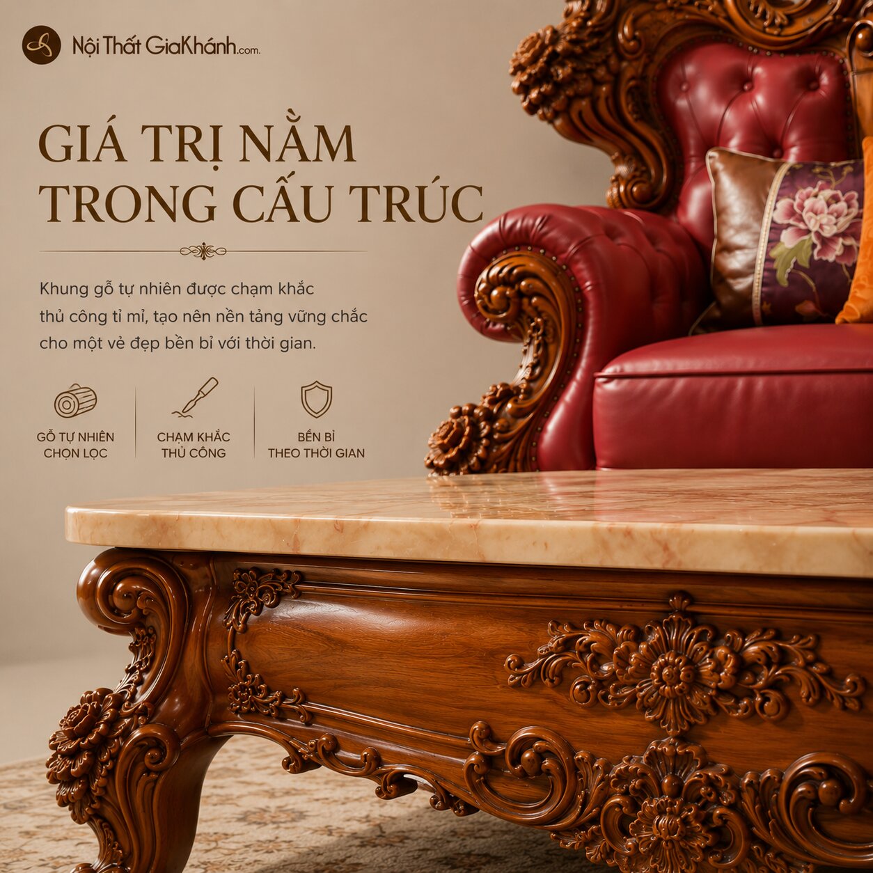 Combo Phòng Khách IMPERIAL ROSE Tân Cổ Điển GA65