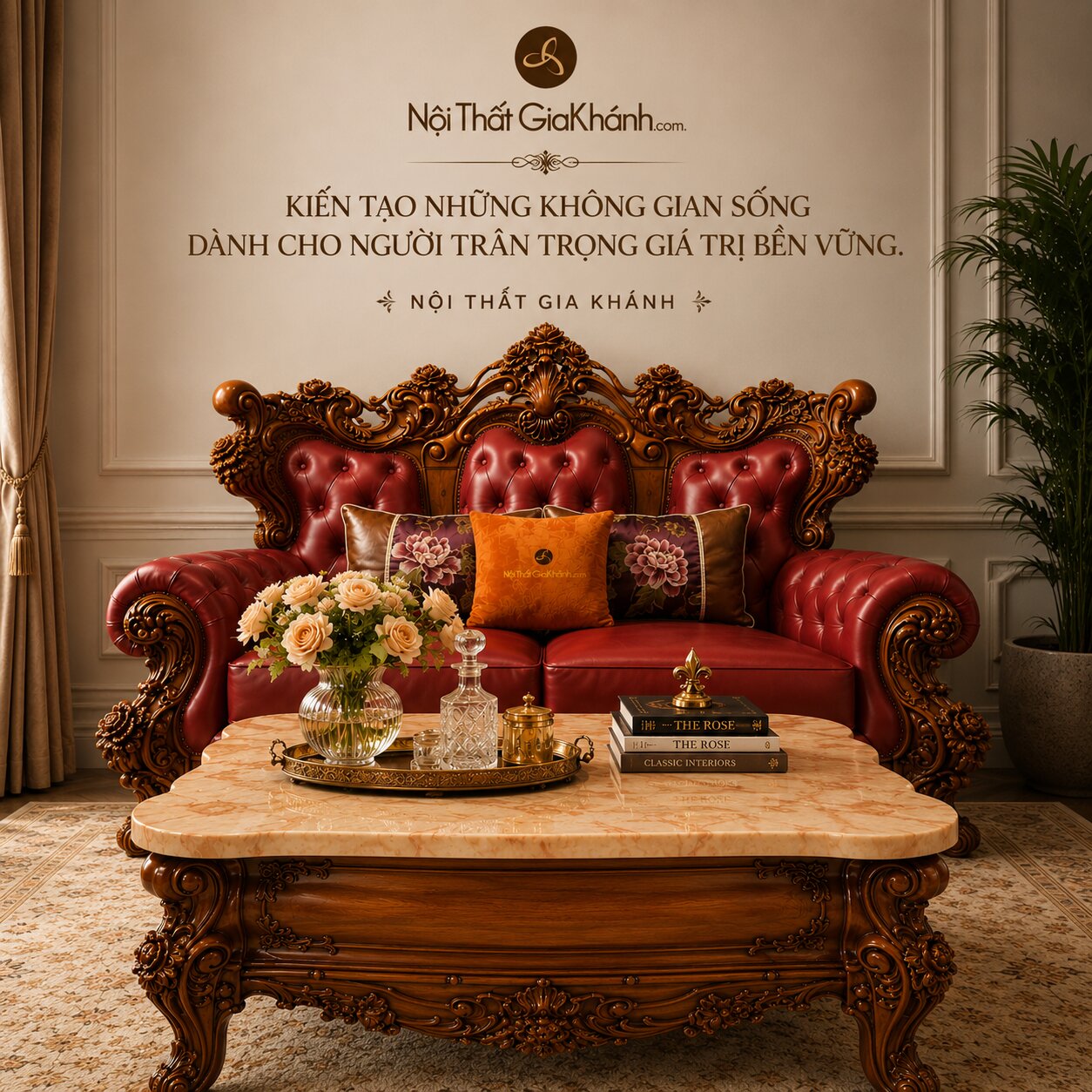 Combo Phòng Khách IMPERIAL ROSE Tân Cổ Điển GA65