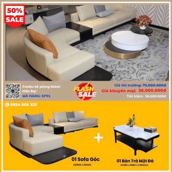 Combo Sofa Góc Hiện Đại SP01