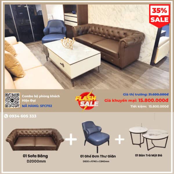Combo Bộ Phòng Khách Hiện Đại SFCF02