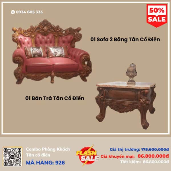 Combo Phòng Khách Tân Cổ Điển GA65