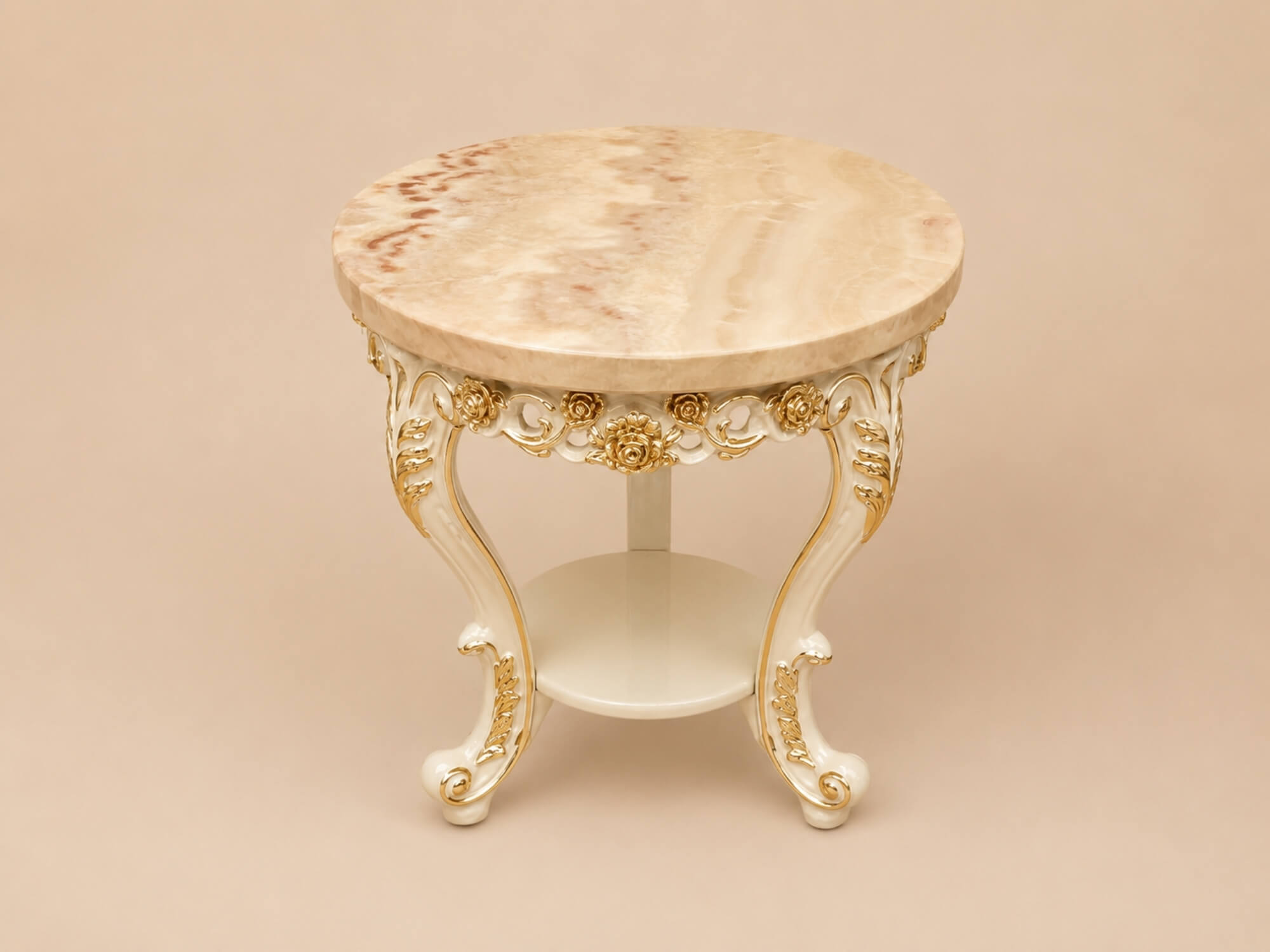 Bộ Bàn Ghế Thư Giãn Rosette Sang Trọng BTG02-C87 Dát Vàng Họa Tiết - Ảnh 6