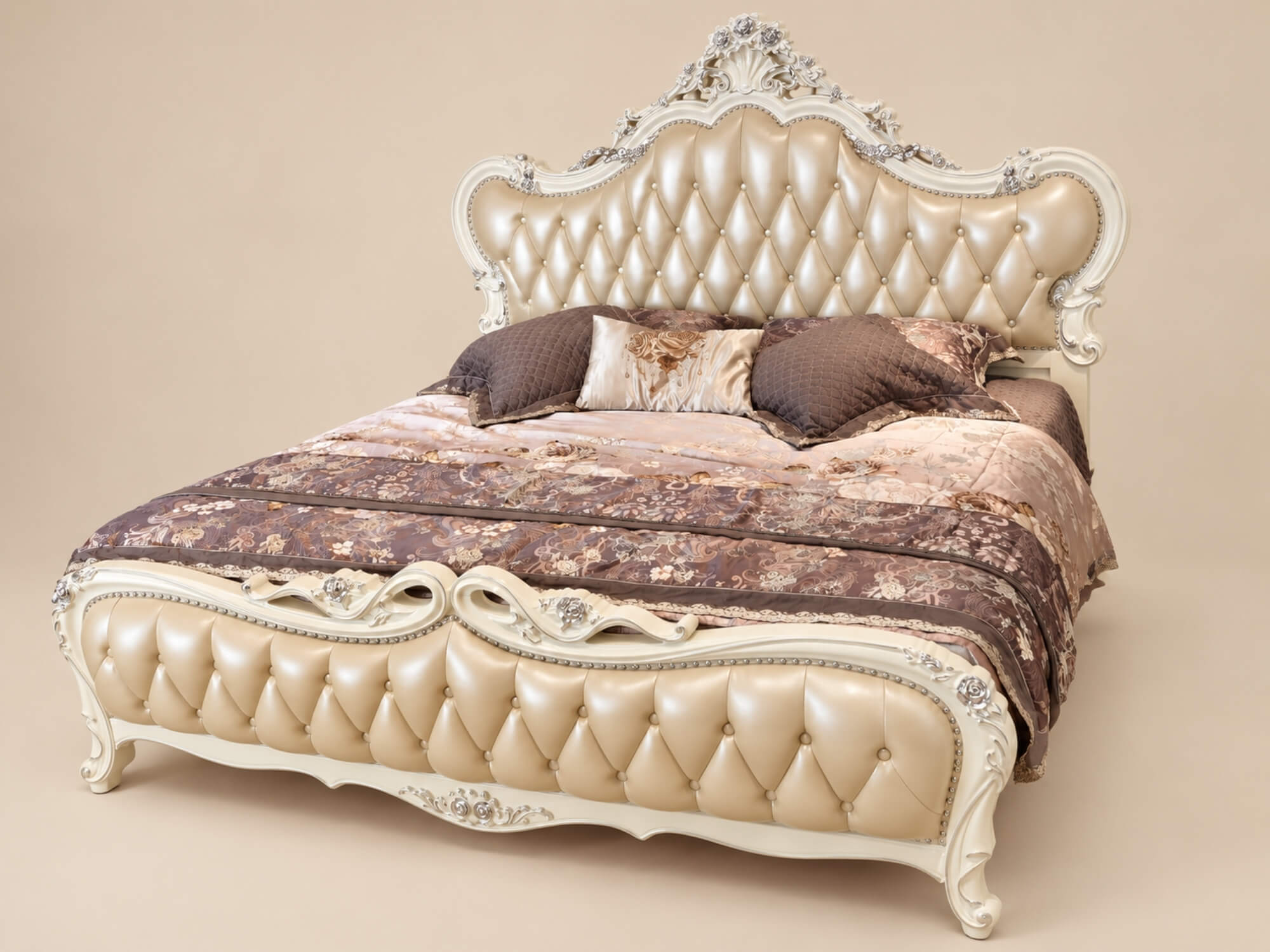 Giường Ngủ VERSAILLES PEARL - Giường Tân Cổ Điển Nhập Khẩu GIB02-18