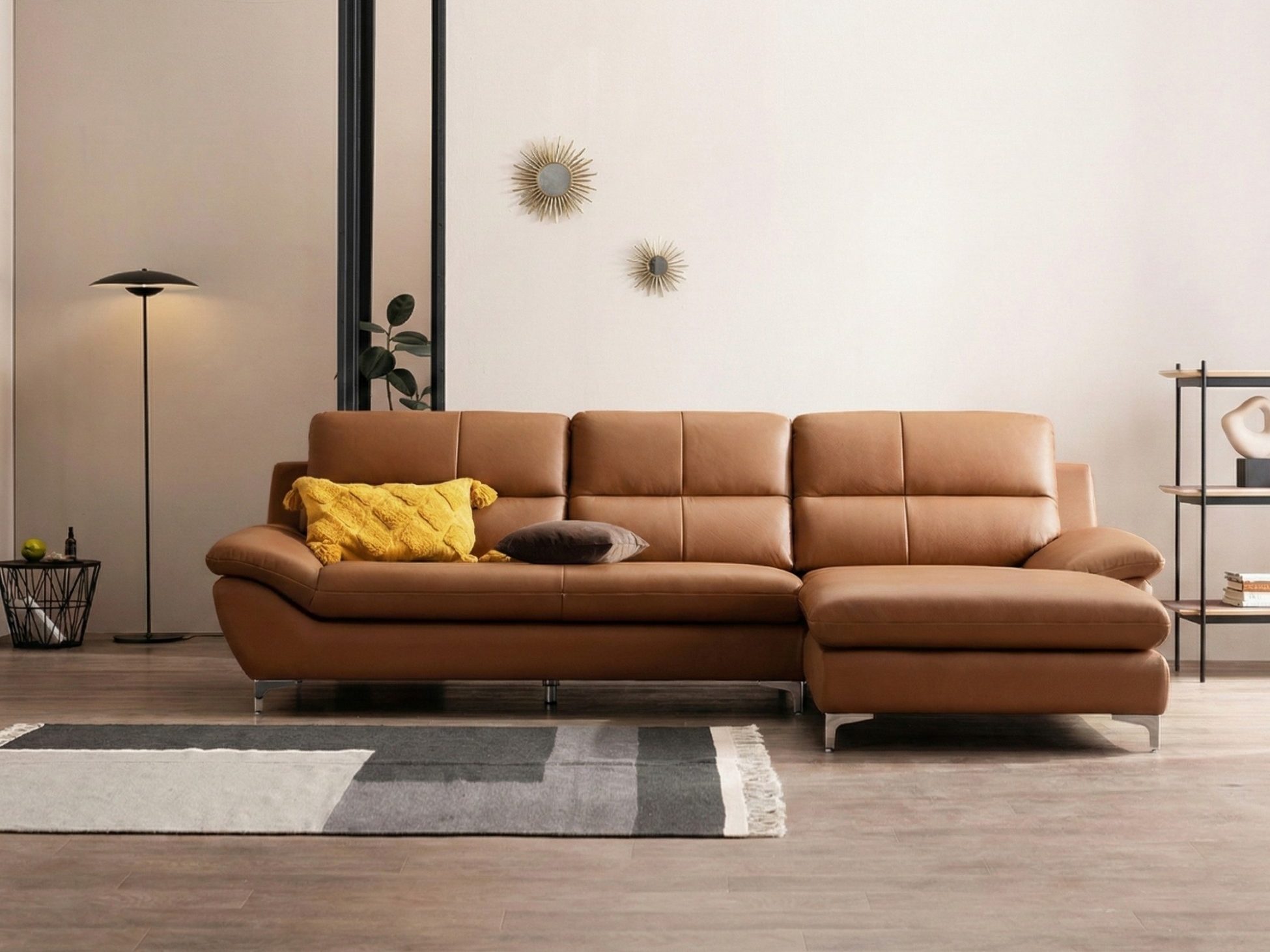 Sofa SEABREE - Sofa Góc Hiện Đại Bọc Da Cho Phòng Khách Chung Cư (Hàng Order) - Ảnh 2