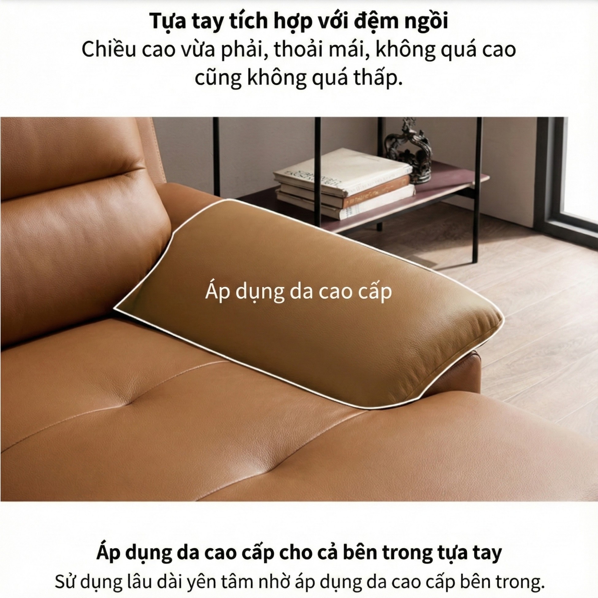 Sofa SEABREE - Sofa Góc Hiện Đại Bọc Da Cho Phòng Khách Chung Cư