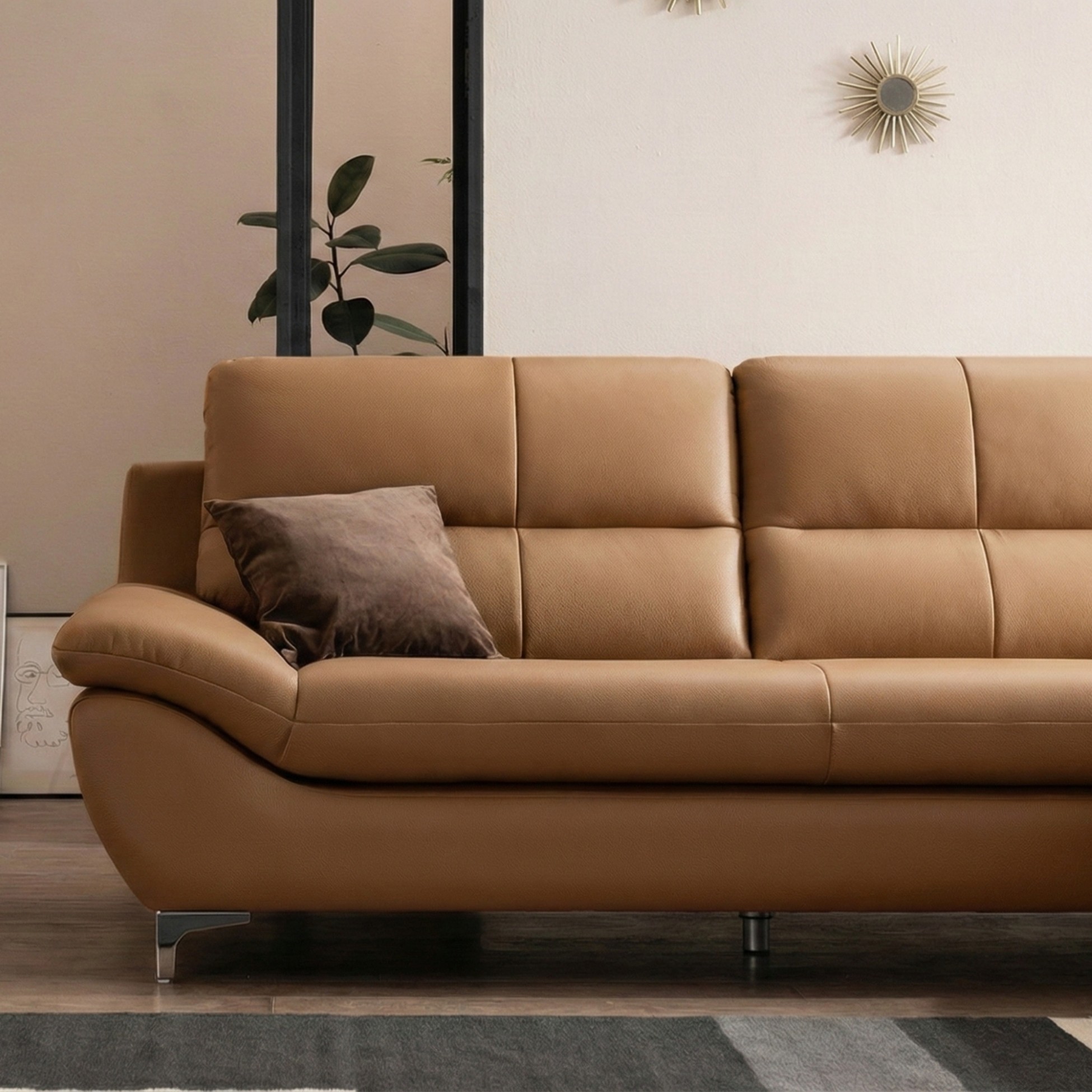 Sofa SEABREE - Sofa Góc Hiện Đại Bọc Da Cho Phòng Khách Chung Cư (Hàng Order) - Ảnh 3