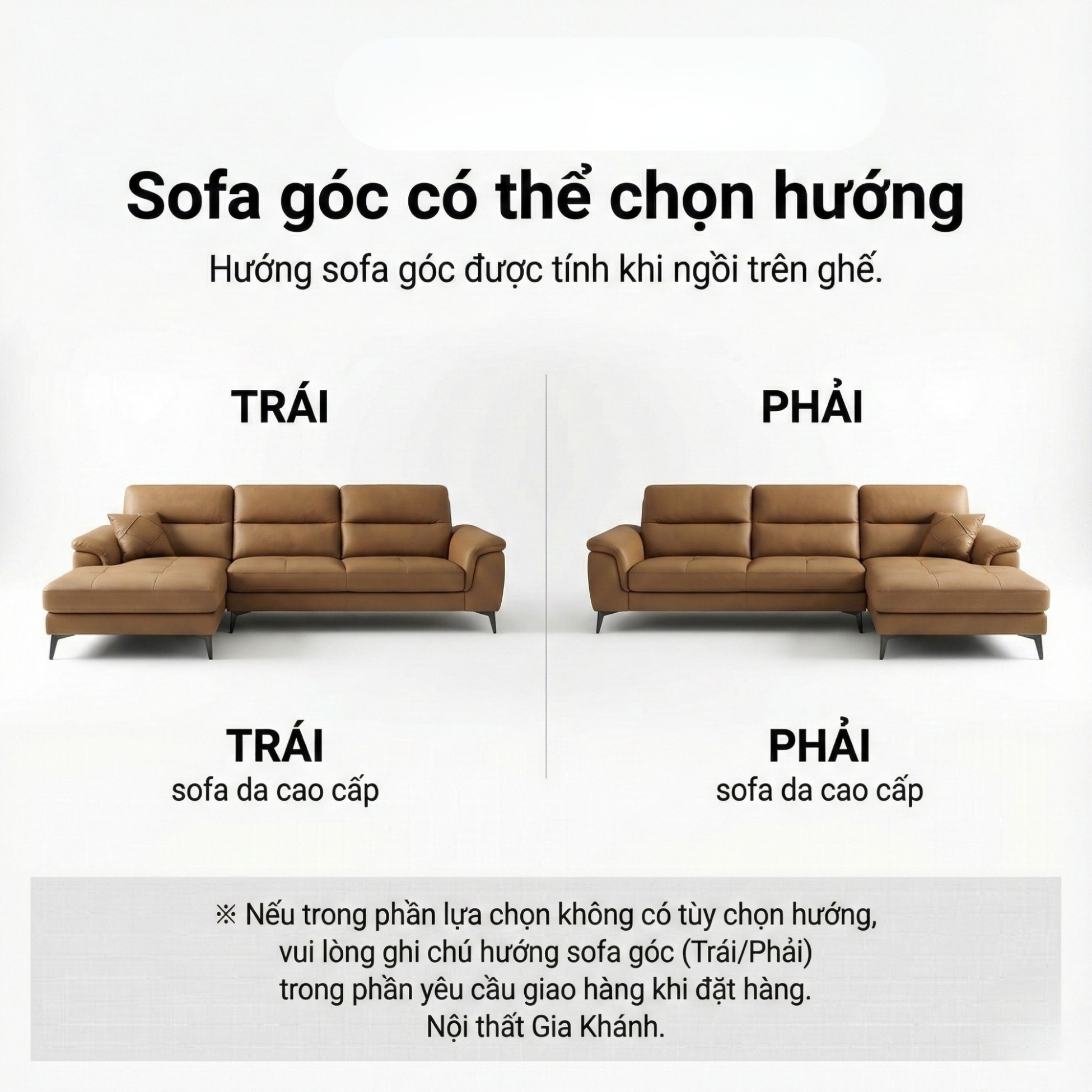 Sofa SEABREE - Sofa Góc Hiện Đại Bọc Da Cho Phòng Khách Chung Cư