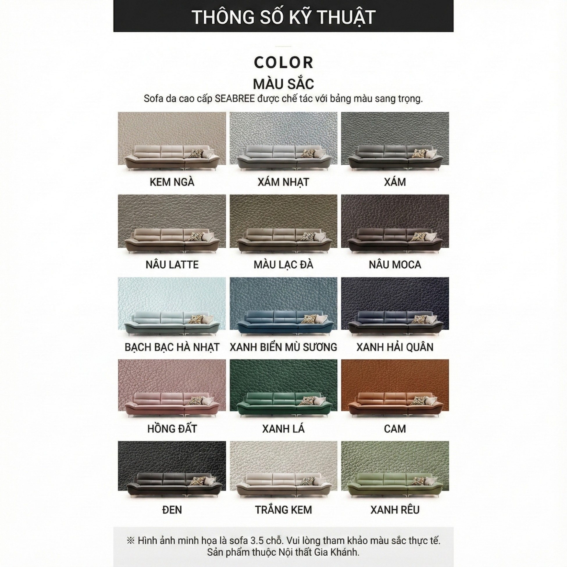 Sofa SEABREE - Sofa Góc Hiện Đại Bọc Da Cho Phòng Khách Chung Cư