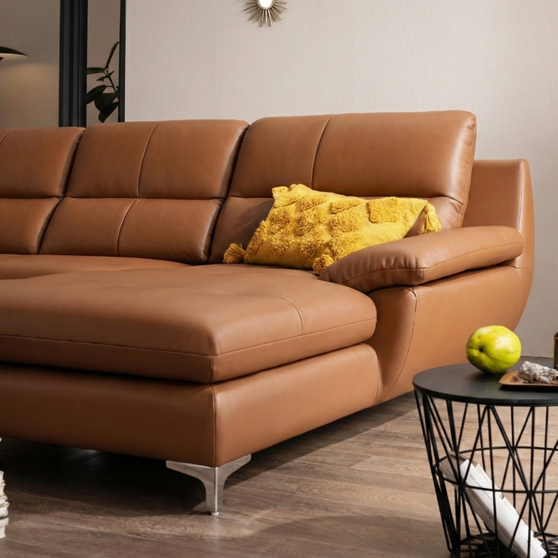 Sofa SEABREE - Sofa Góc Hiện Đại Bọc Da Cho Phòng Khách Chung Cư (Hàng Order) - Ảnh 4