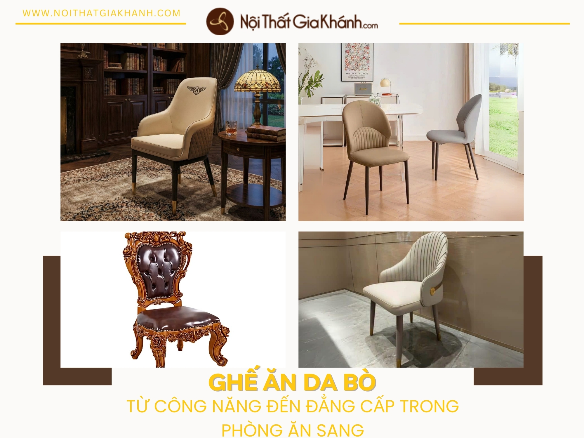 Ghế Ăn Da Bò: Từ Công Năng Đến Đẳng Cấp Trong Phòng Ăn Sang