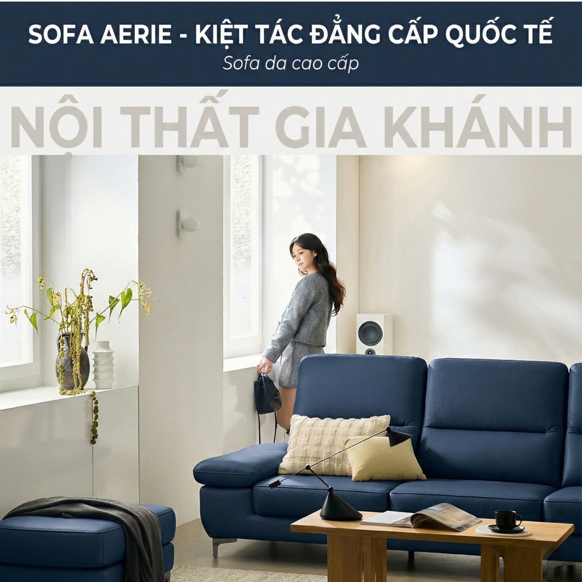 sofa AERIE sofa da hiện đại và êm ái