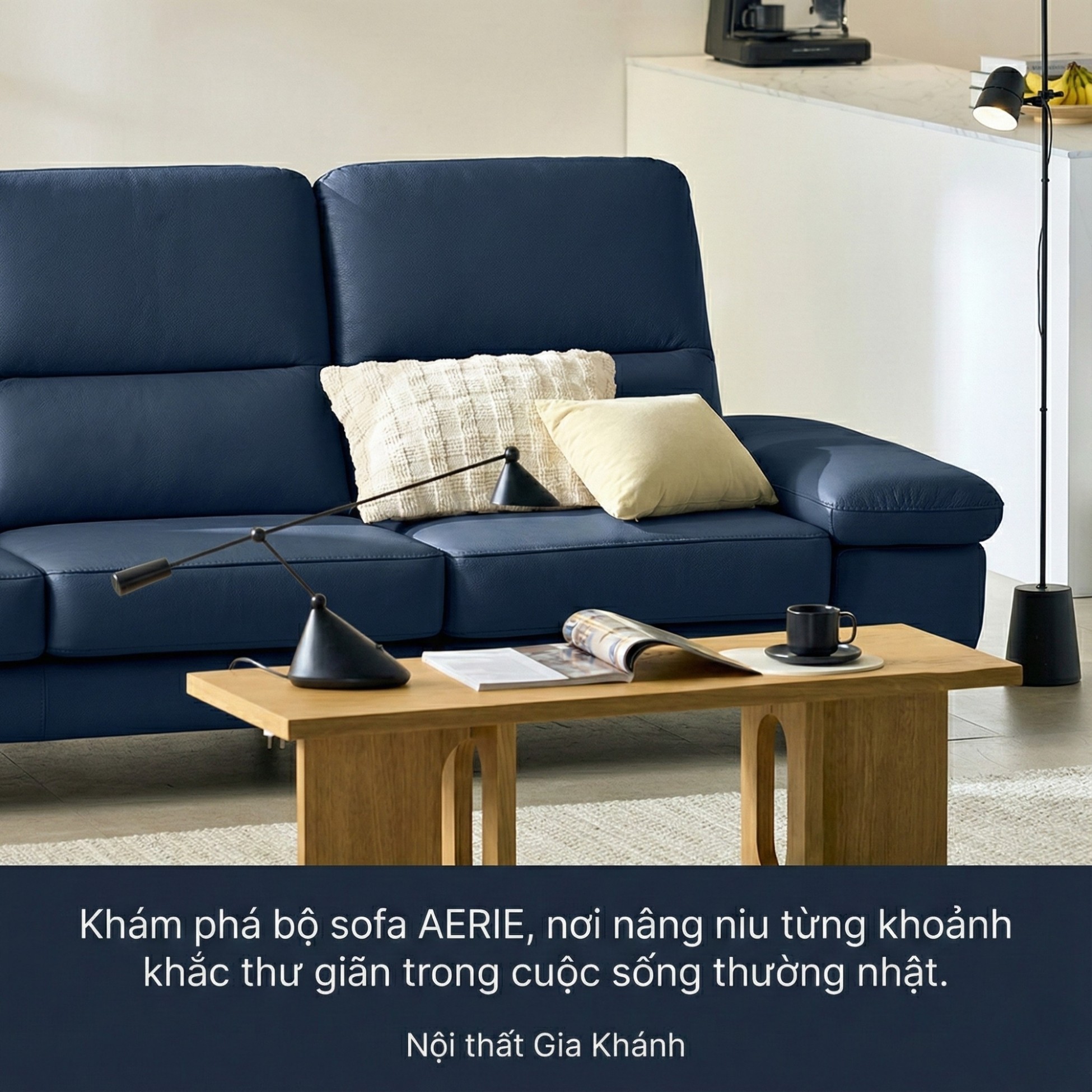 sofa AERIE sofa da hiện đại và êm ái