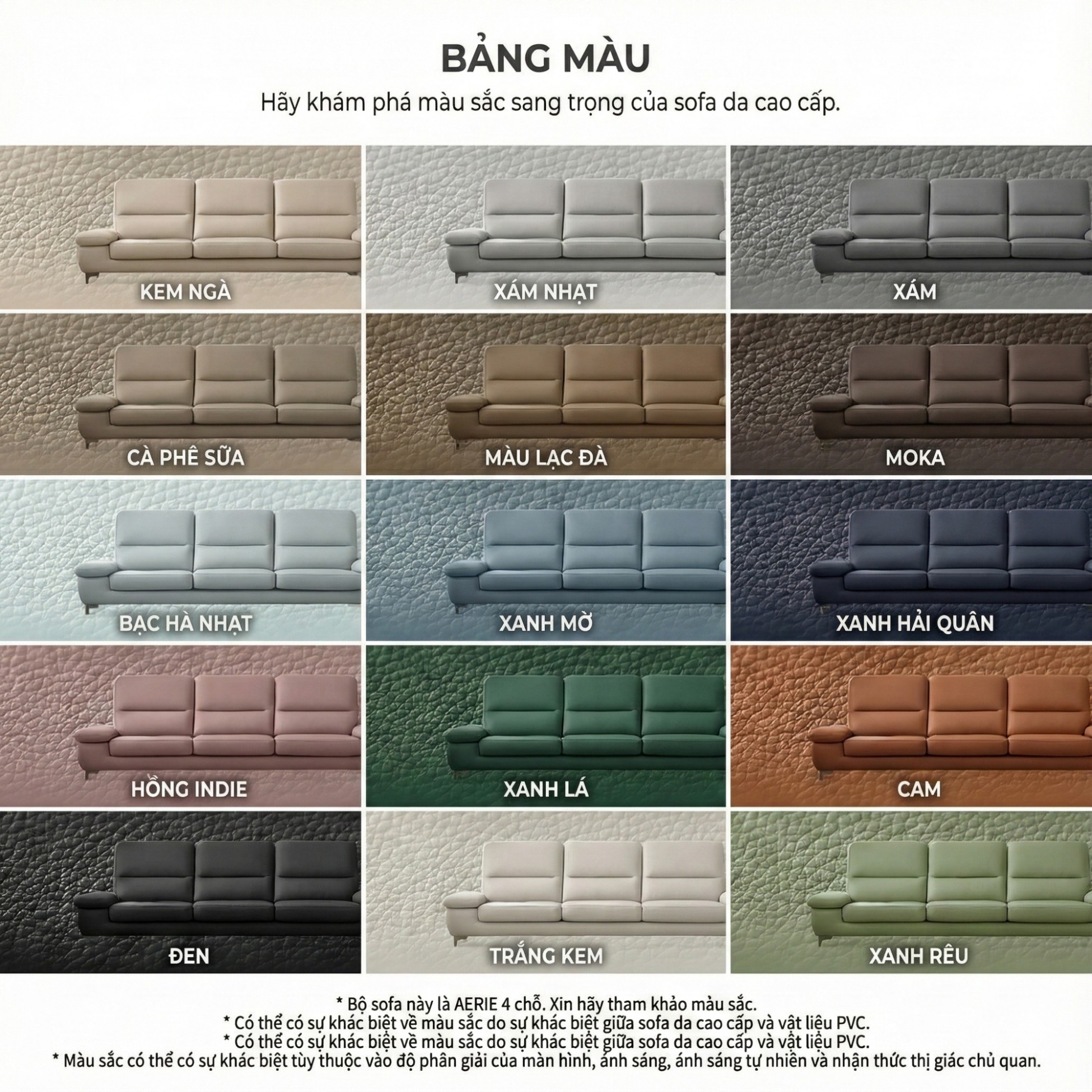 sofa AERIE sofa da hiện đại và êm ái