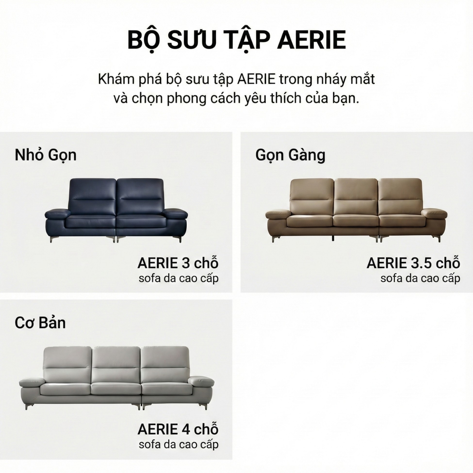 sofa AERIE sofa da hiện đại và êm ái