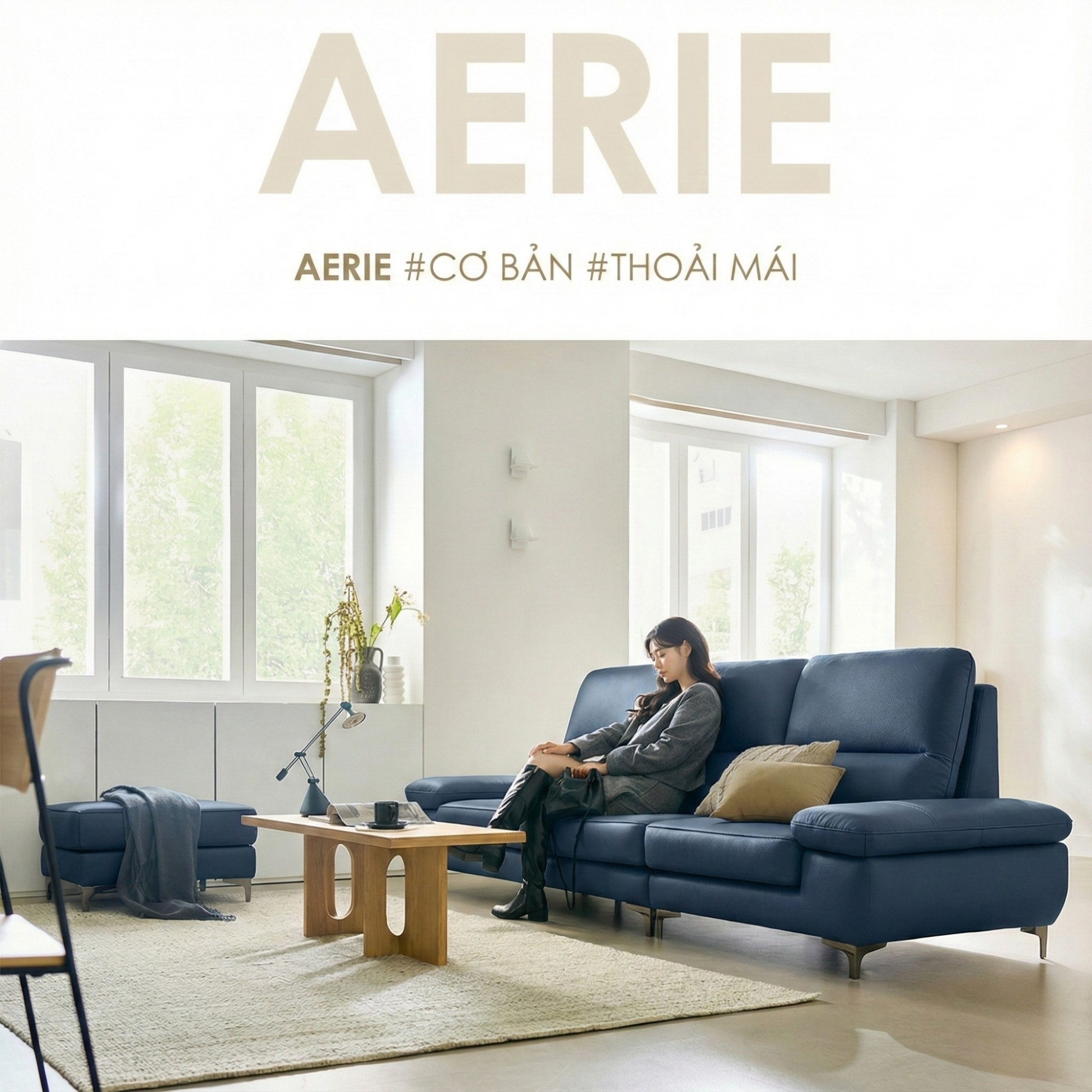 sofa AERIE sofa da hiện đại và êm ái