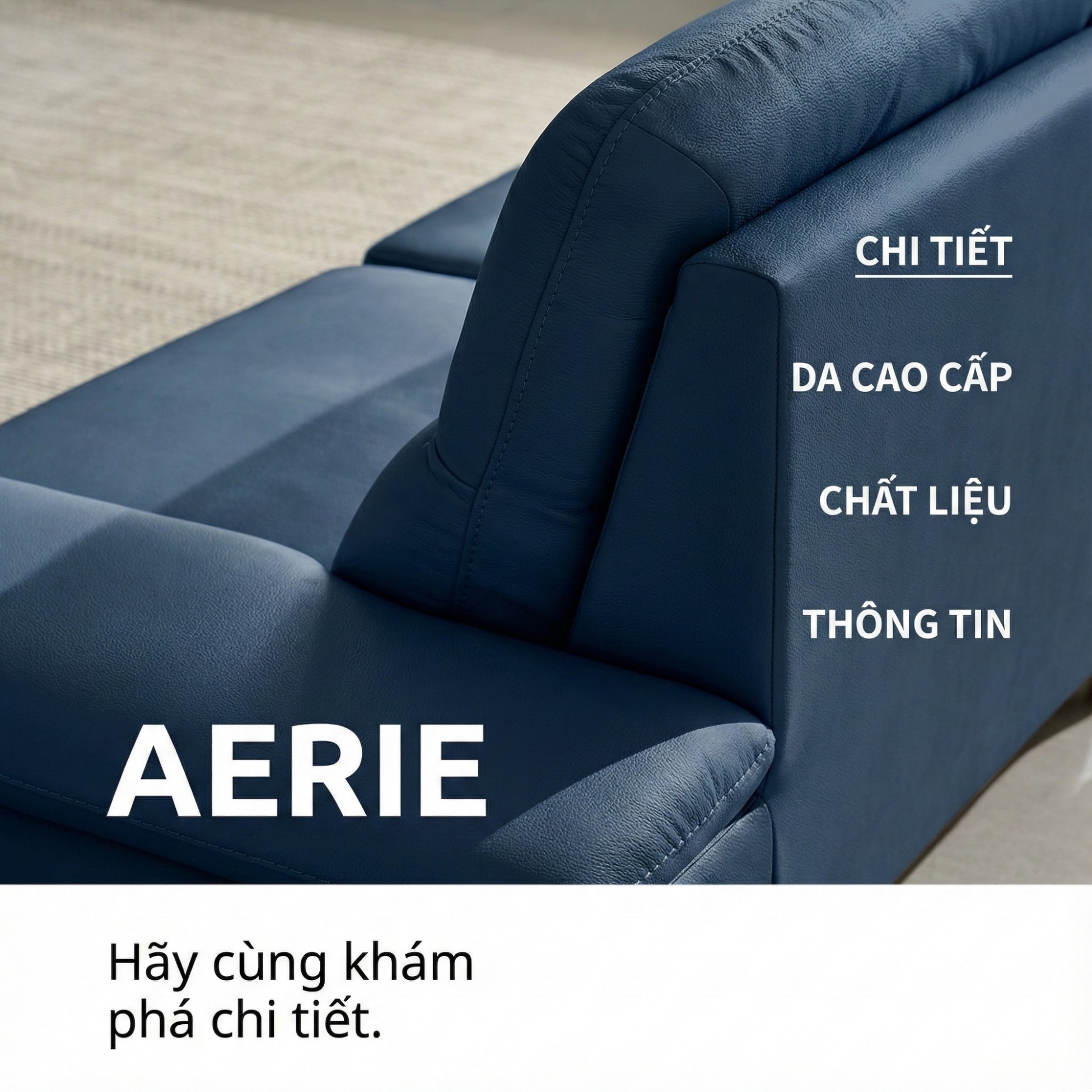 sofa AERIE sofa da hiện đại và êm ái