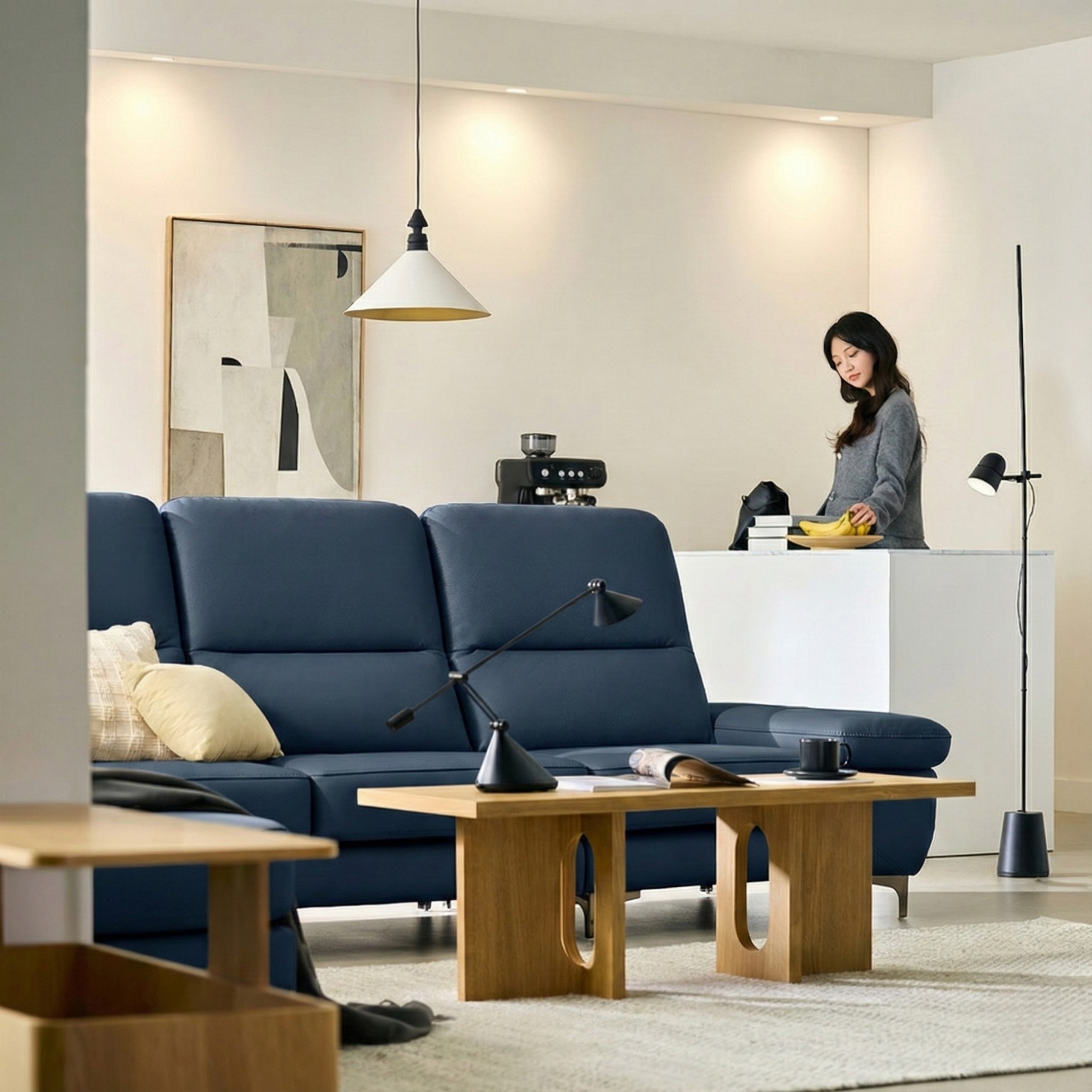 sofa AERIE sofa da hiện đại và êm ái