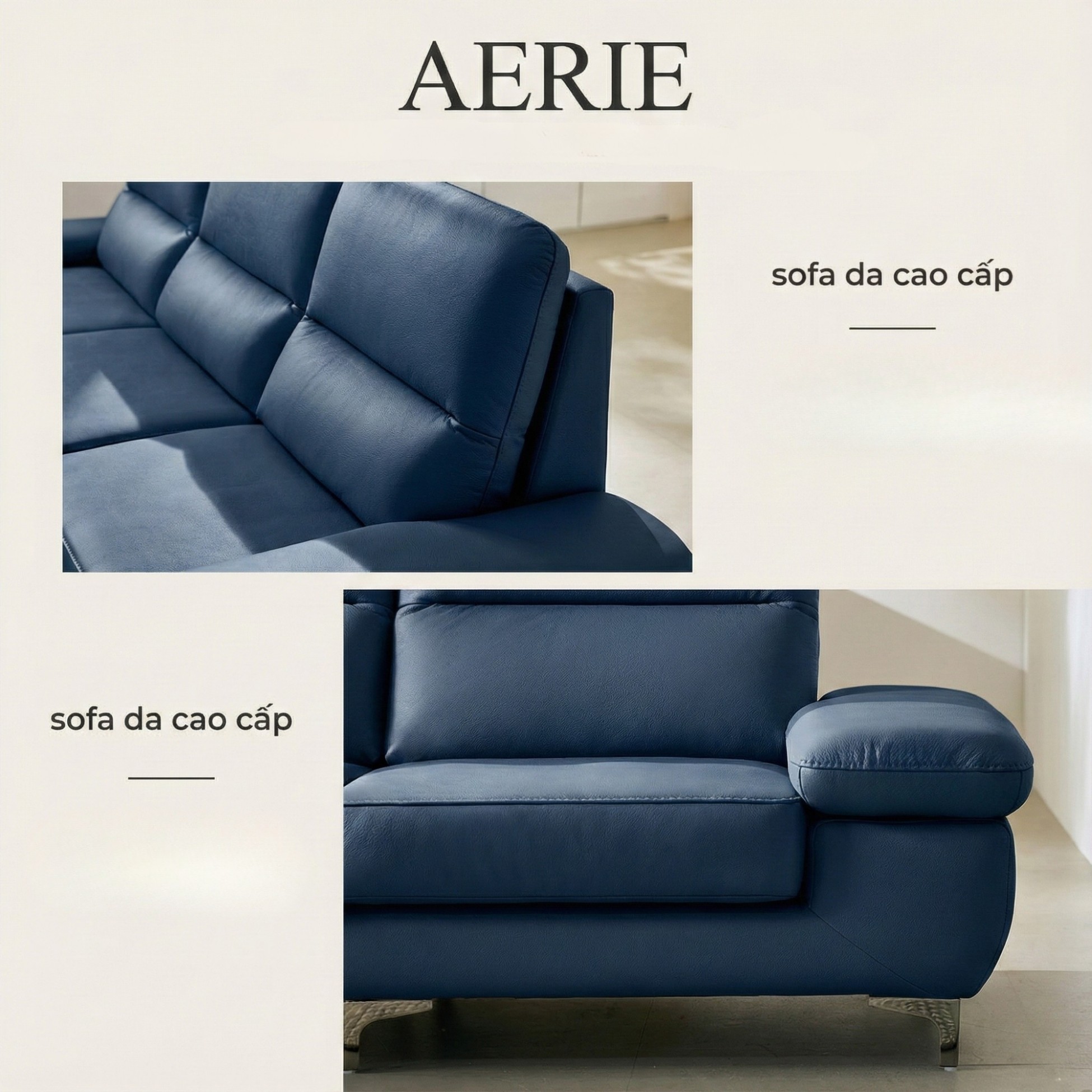 sofa AERIE sofa da hiện đại và êm ái