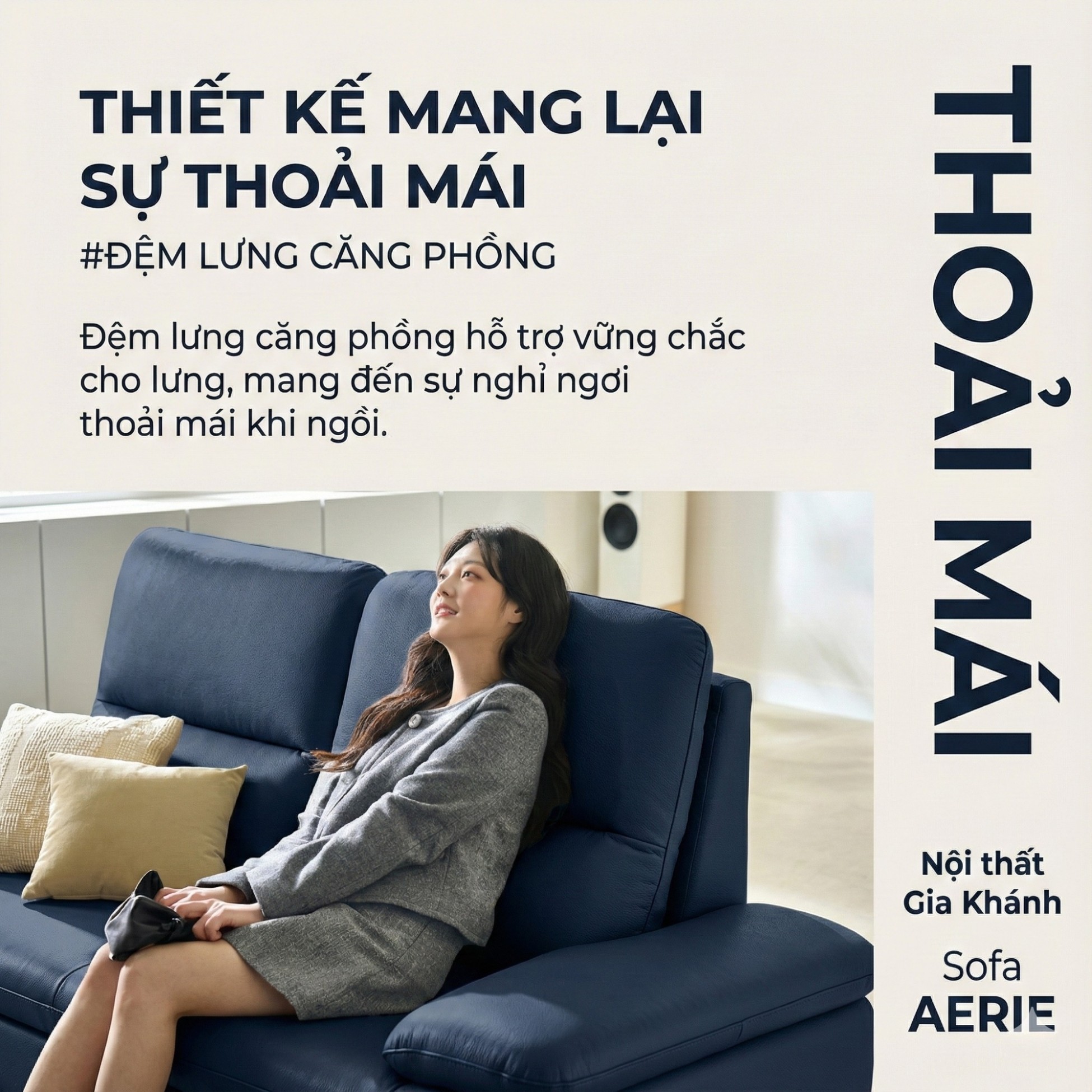 sofa AERIE sofa da hiện đại và êm ái