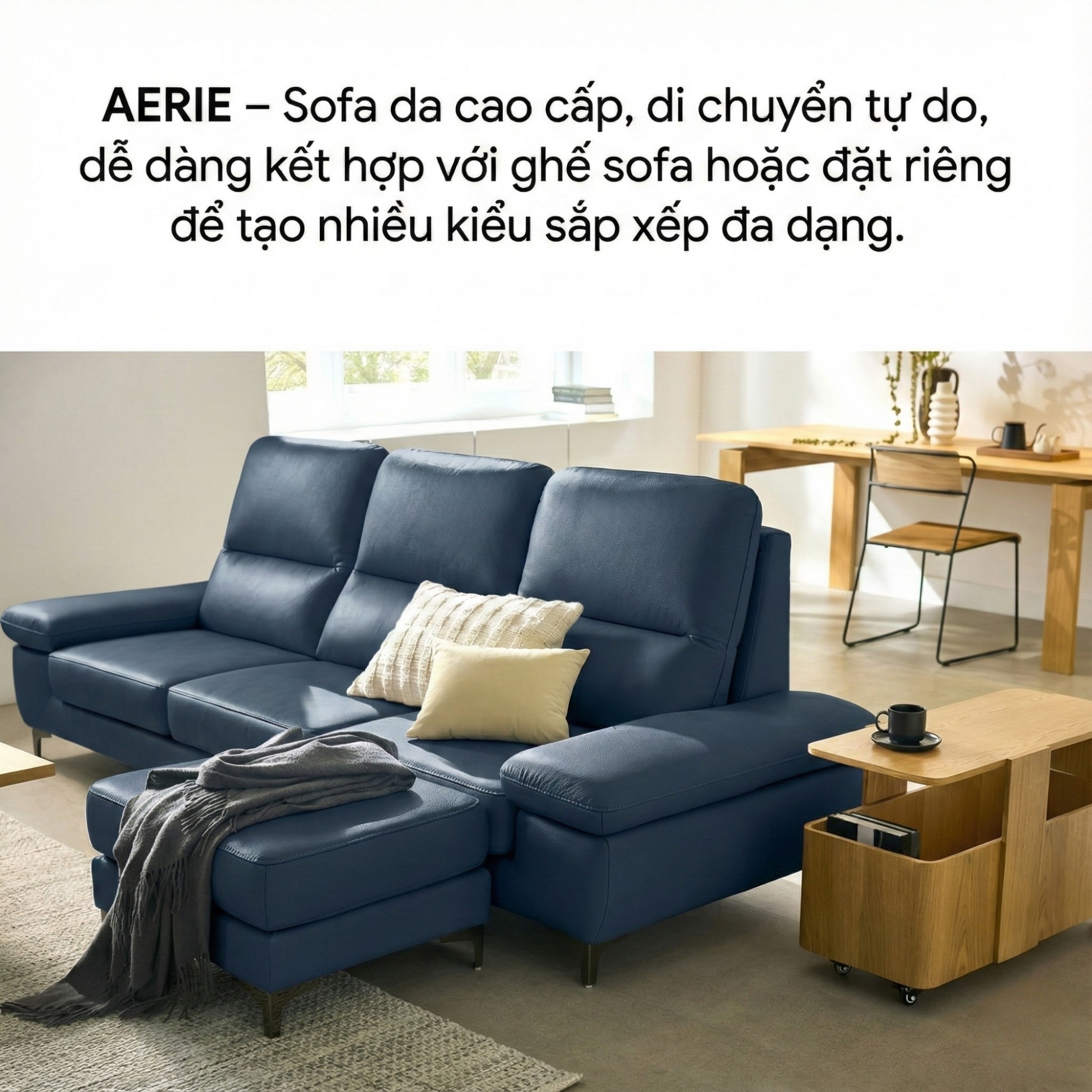 sofa AERIE sofa da hiện đại và êm ái
