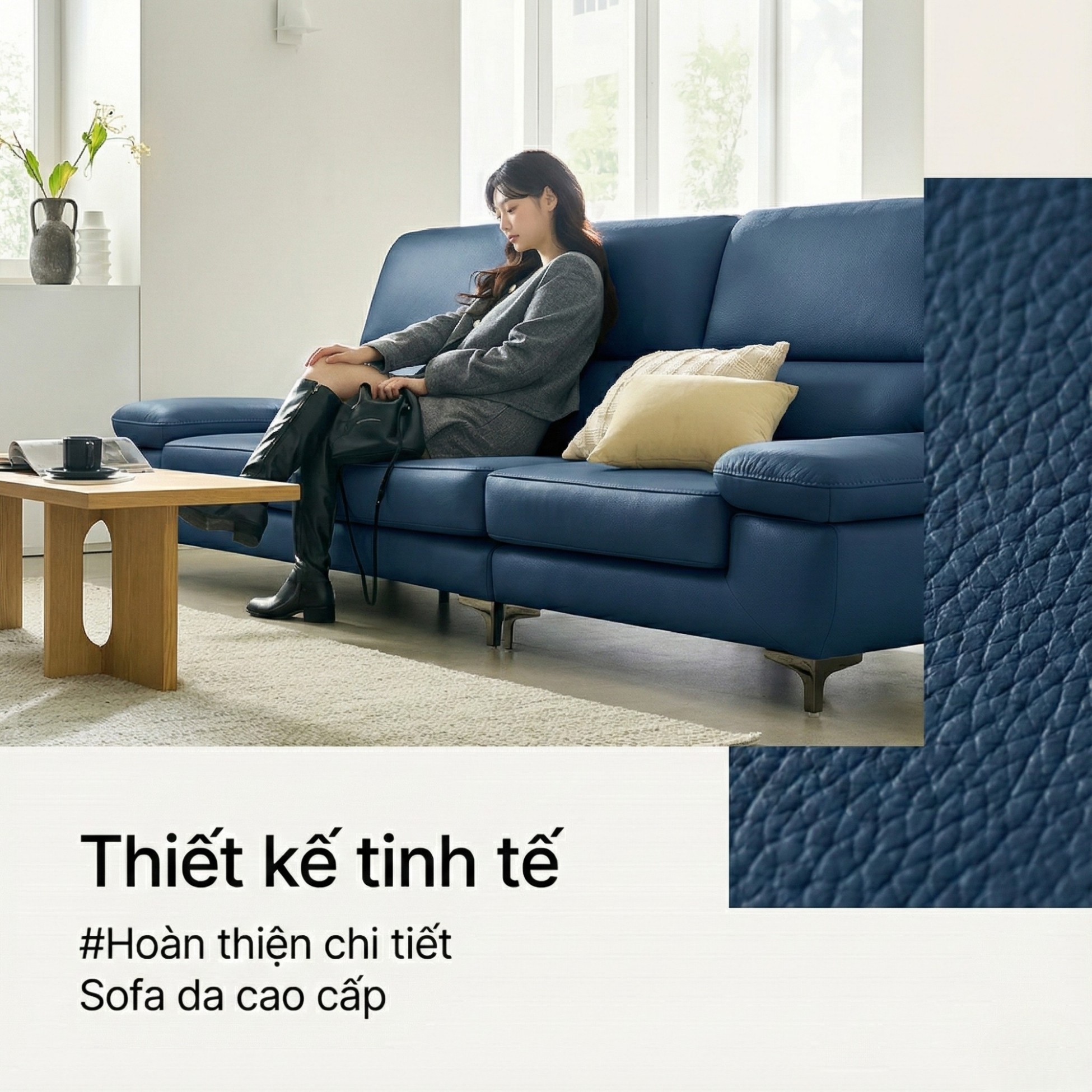 sofa AERIE sofa da hiện đại và êm ái