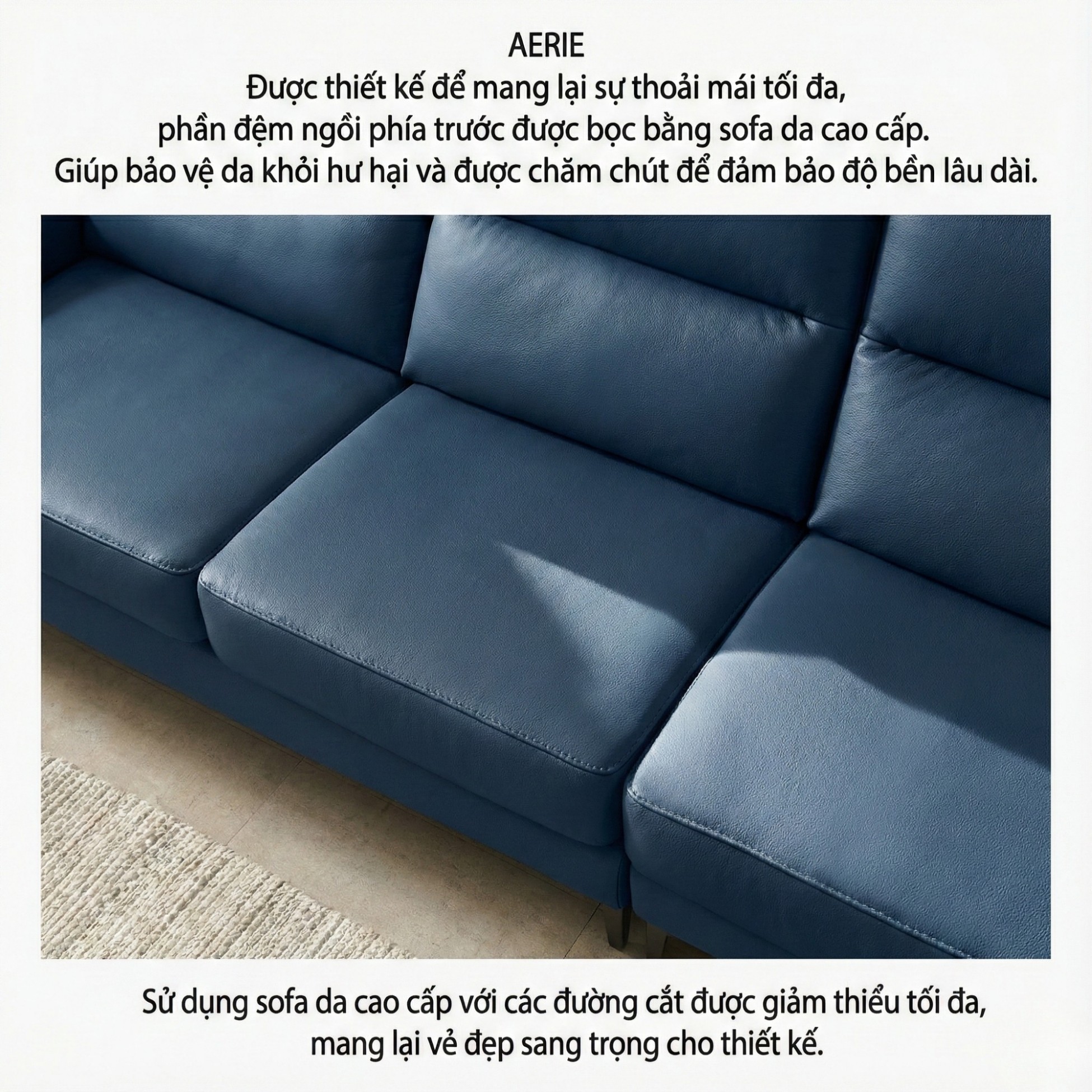sofa AERIE sofa da hiện đại và êm ái