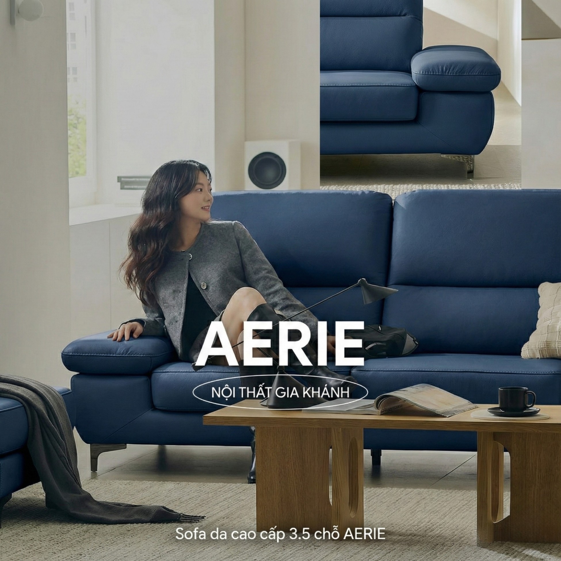 sofa AERIE sofa da hiện đại và êm ái