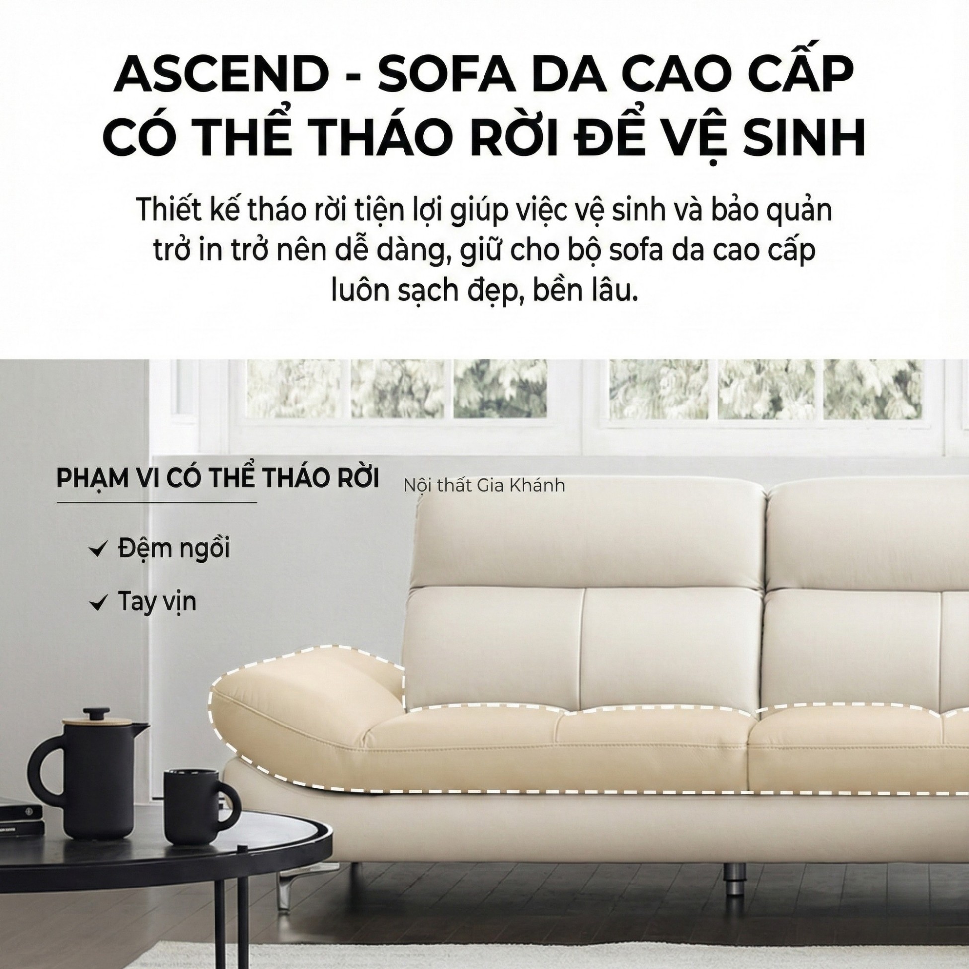Sofa ASCEND - Sofa Băng Hiện Đại Cho Chủ Nhà Trẻ Trung