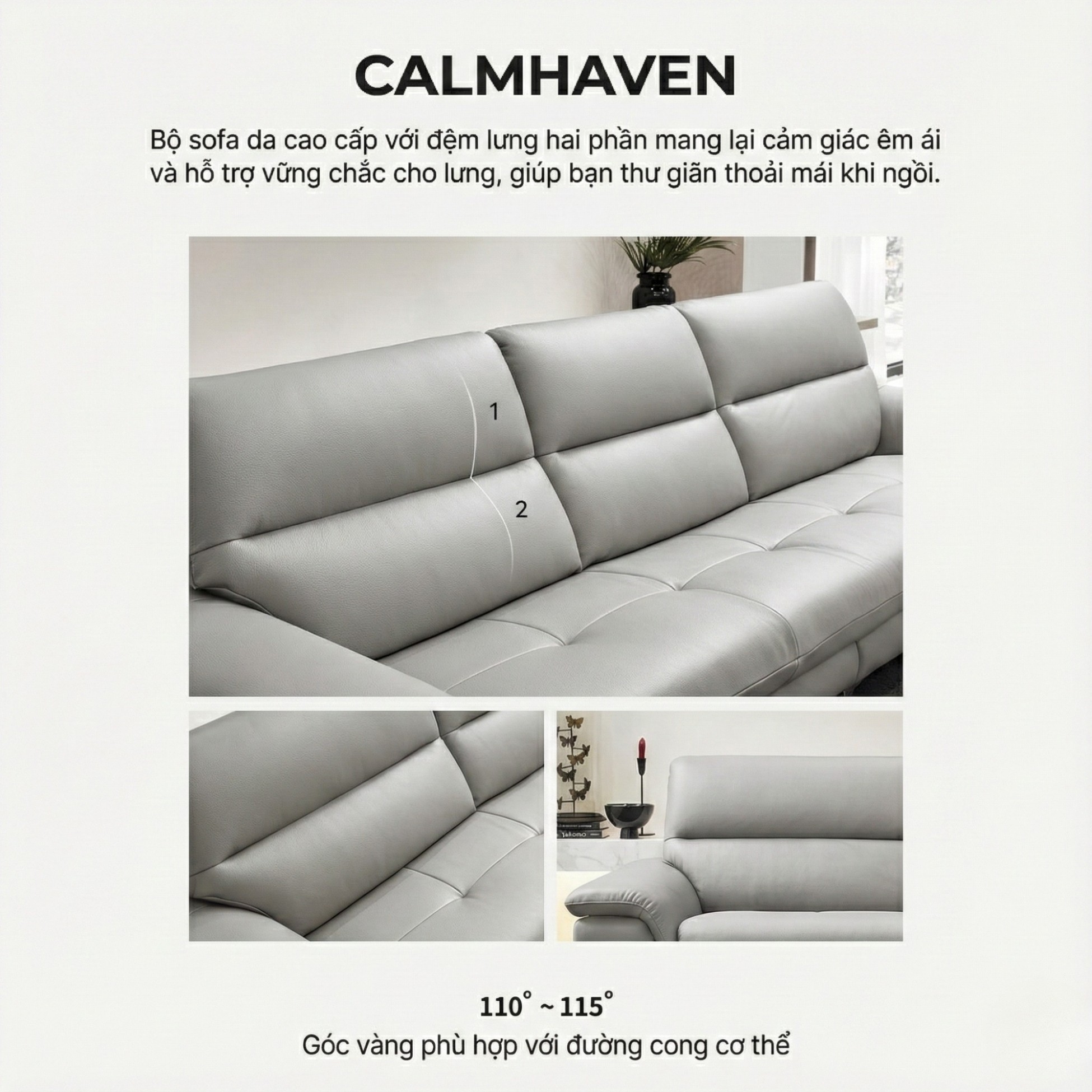 Sofa CALMHAVEN - Sofa Băng Hiện Đại Tôi Giản Cho Phòng Khách Gia Đình 