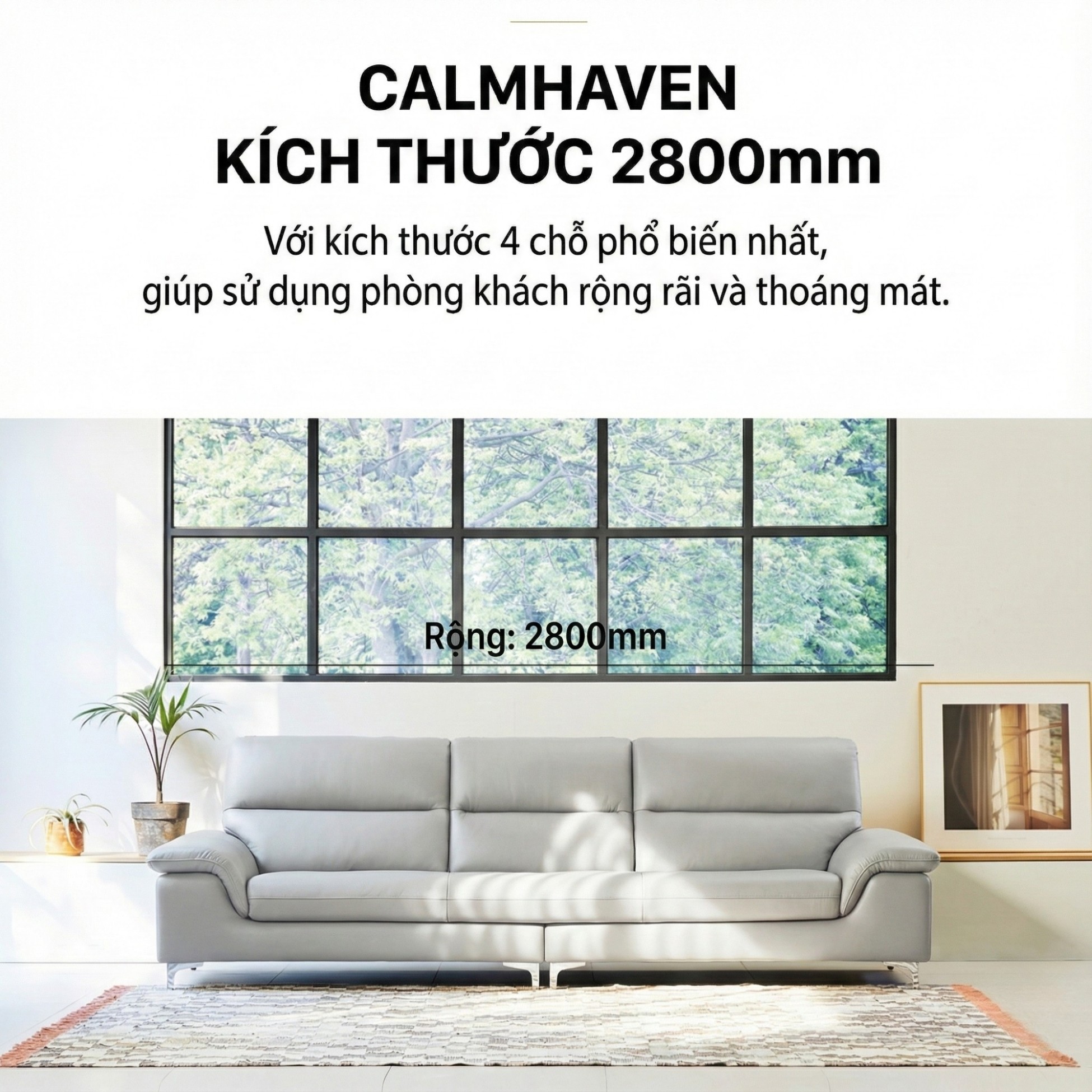 Sofa CALMHAVEN - Sofa Băng Hiện Đại Tôi Giản Cho Phòng Khách Gia Đình 