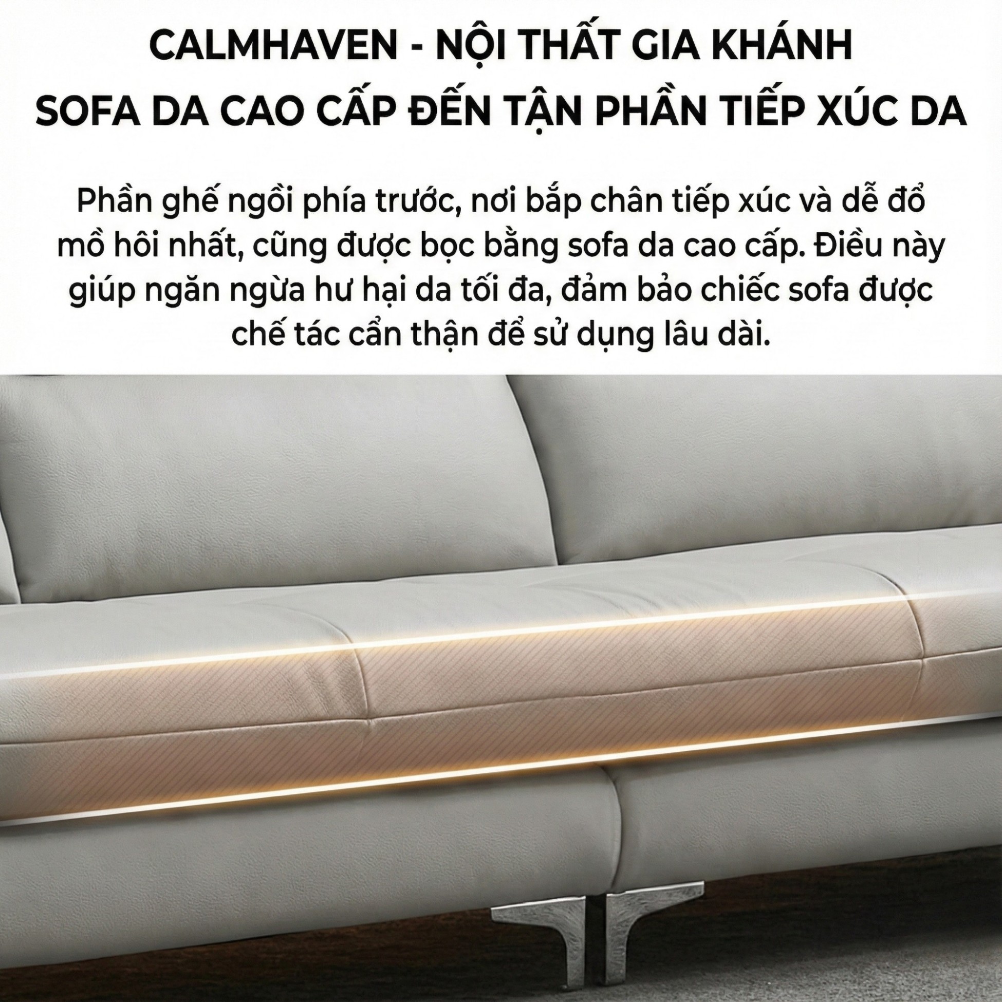 Sofa CALMHAVEN - Sofa Băng Hiện Đại Tôi Giản Cho Phòng Khách Gia Đình 