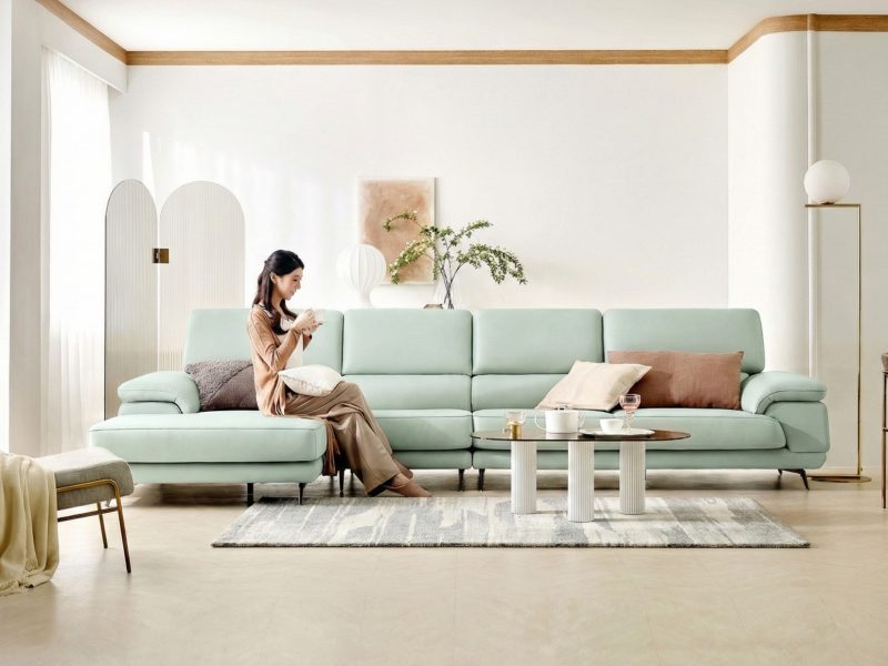 Sofa CHARLIE – Sofa Góc Với Da Cao Cấp Hiện Đại Êm Ái Cho Phòng Khách