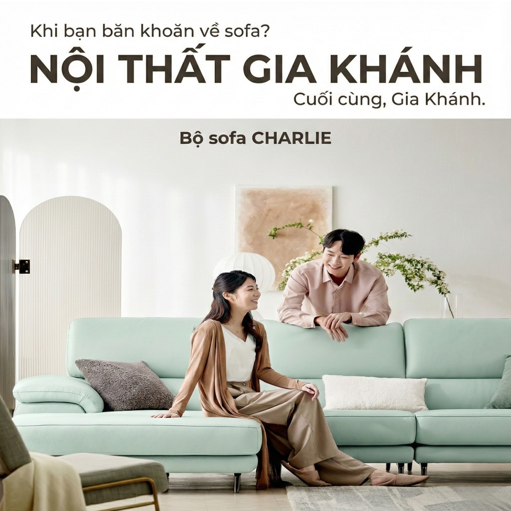 Sofa CHARLIE – Sofa Góc Với Da Cao Cấp Hiện Đại Êm Ái Cho Phòng Khách