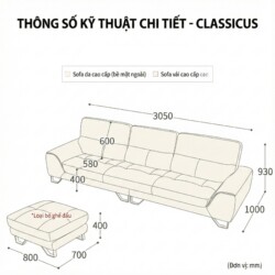 Sofa CLASSICUS - Sofa Hiện Đại Bọc Da Êm Ái Cho Gia Đình