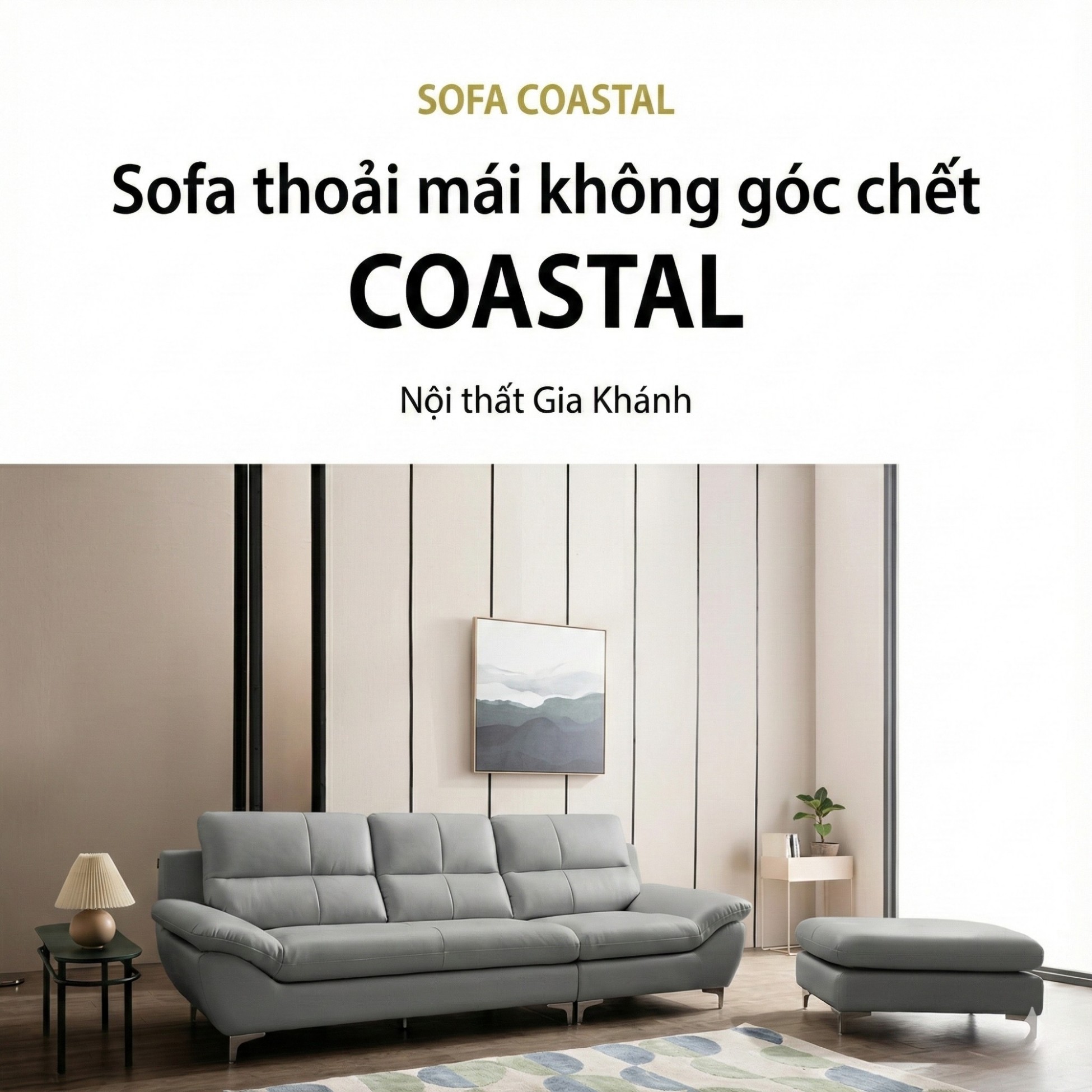 Sofa COASTAL - Sofa Da Hiện Đại Tinh Tế Cho Phòng Khách Trẻ Trung