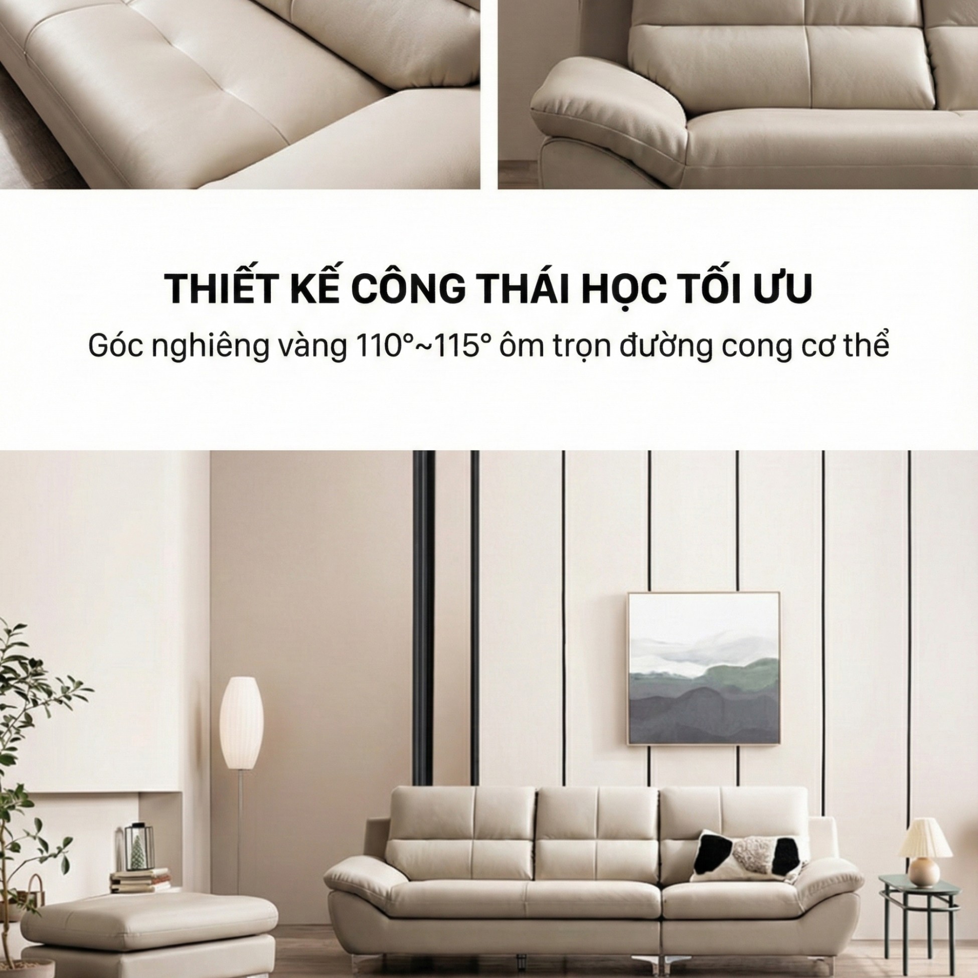 Sofa COASTAL - Sofa Da Hiện Đại Tinh Tế Cho Phòng Khách Trẻ Trung