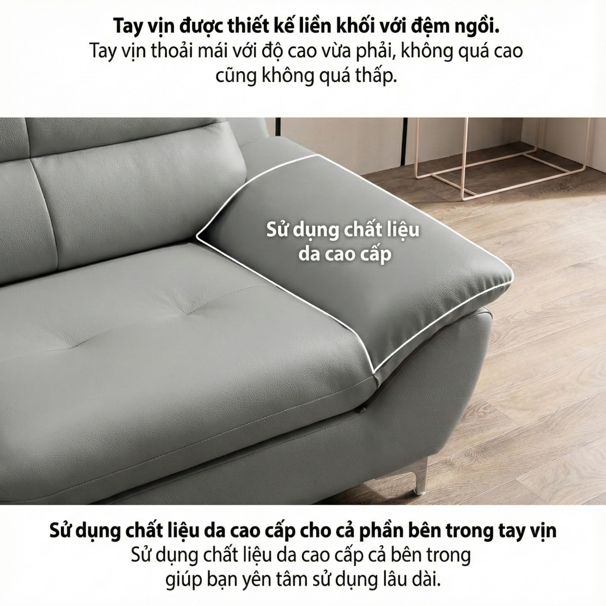 Sofa COASTAL - Sofa Da Hiện Đại Tinh Tế Cho Phòng Khách Trẻ Trung