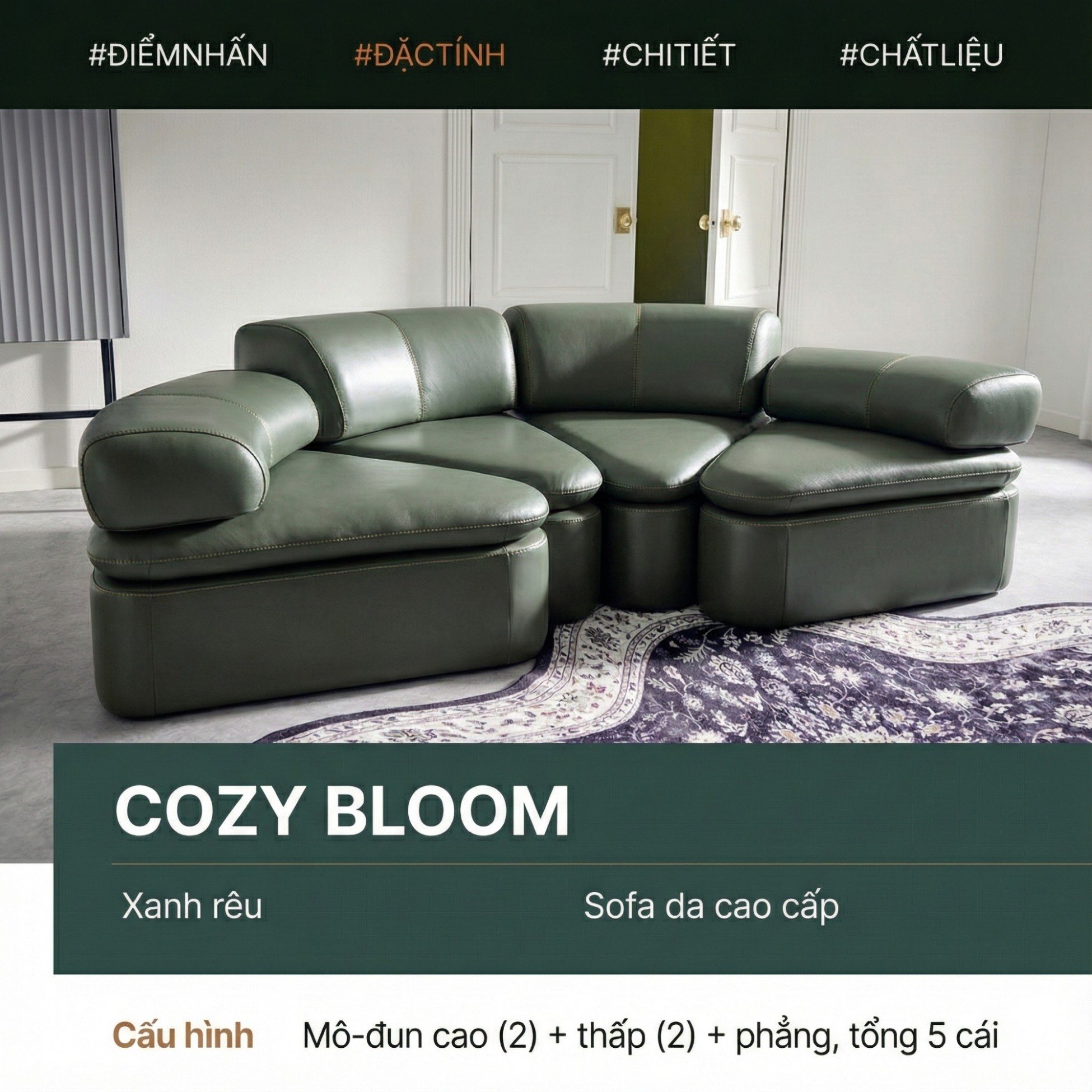 Sofa COZY BLOOM – Sofa Module Tròn Thiết Kế Độc Đáo
