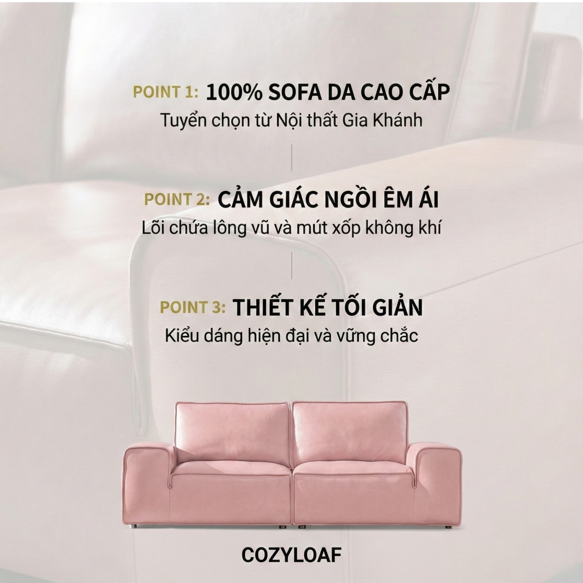 Sofa COZYLOAF – Sofa Da Dáng Băng Hiện Đại Êm Ái Thiết Kế Tối Giản