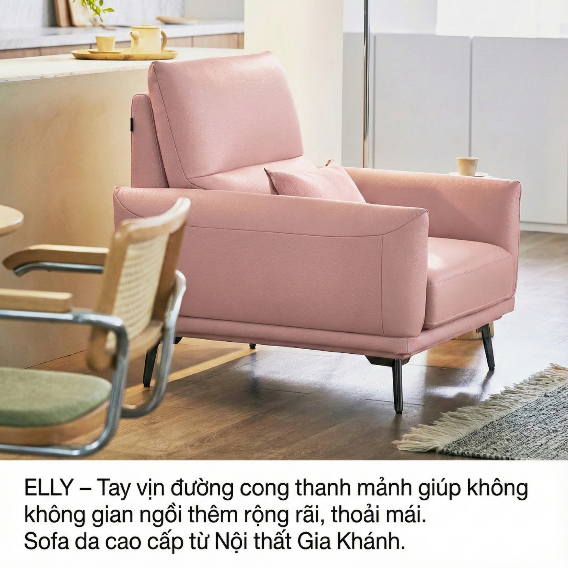 sofa elly sofa da dáng đơn hiện đại