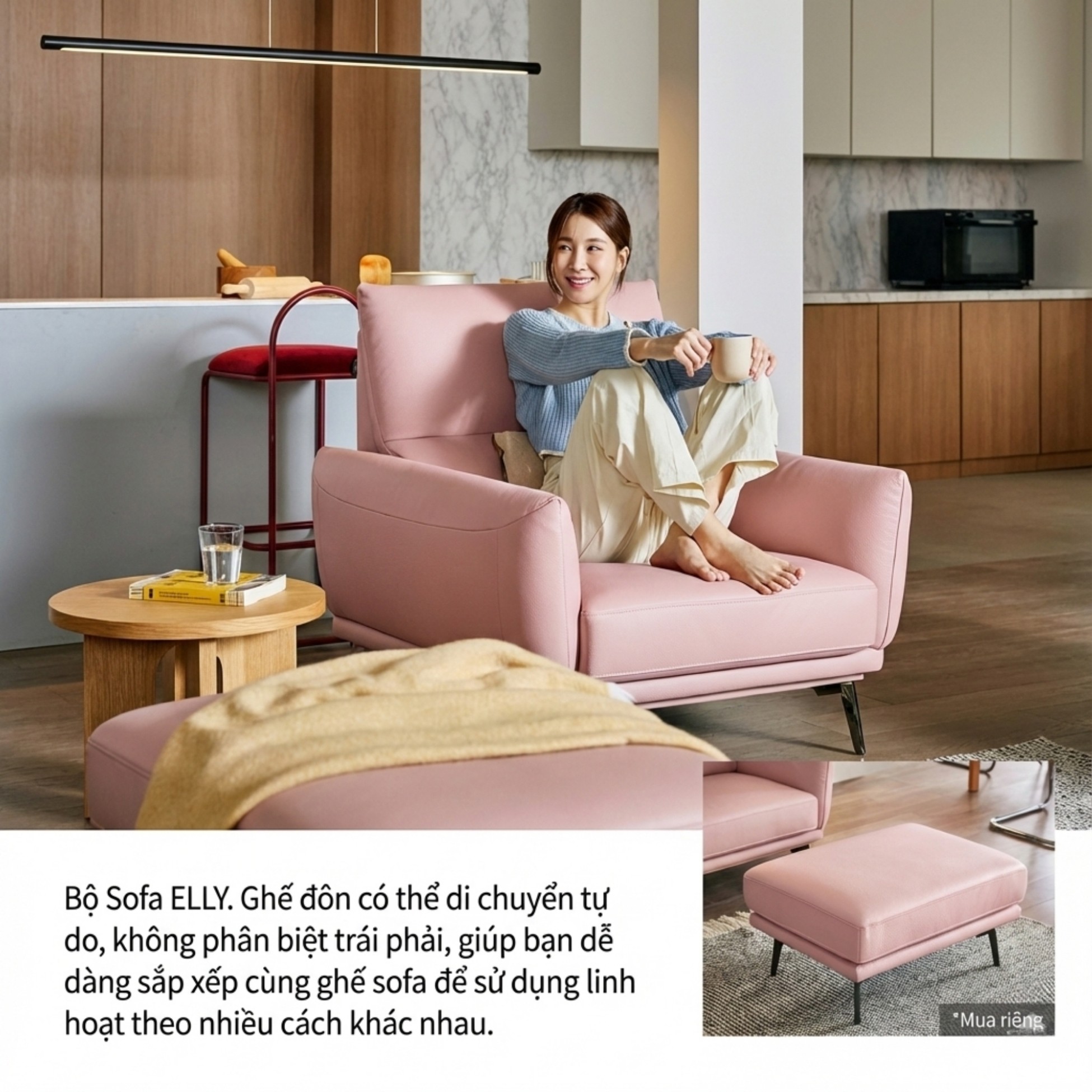 sofa elly sofa da dáng đơn hiện đại