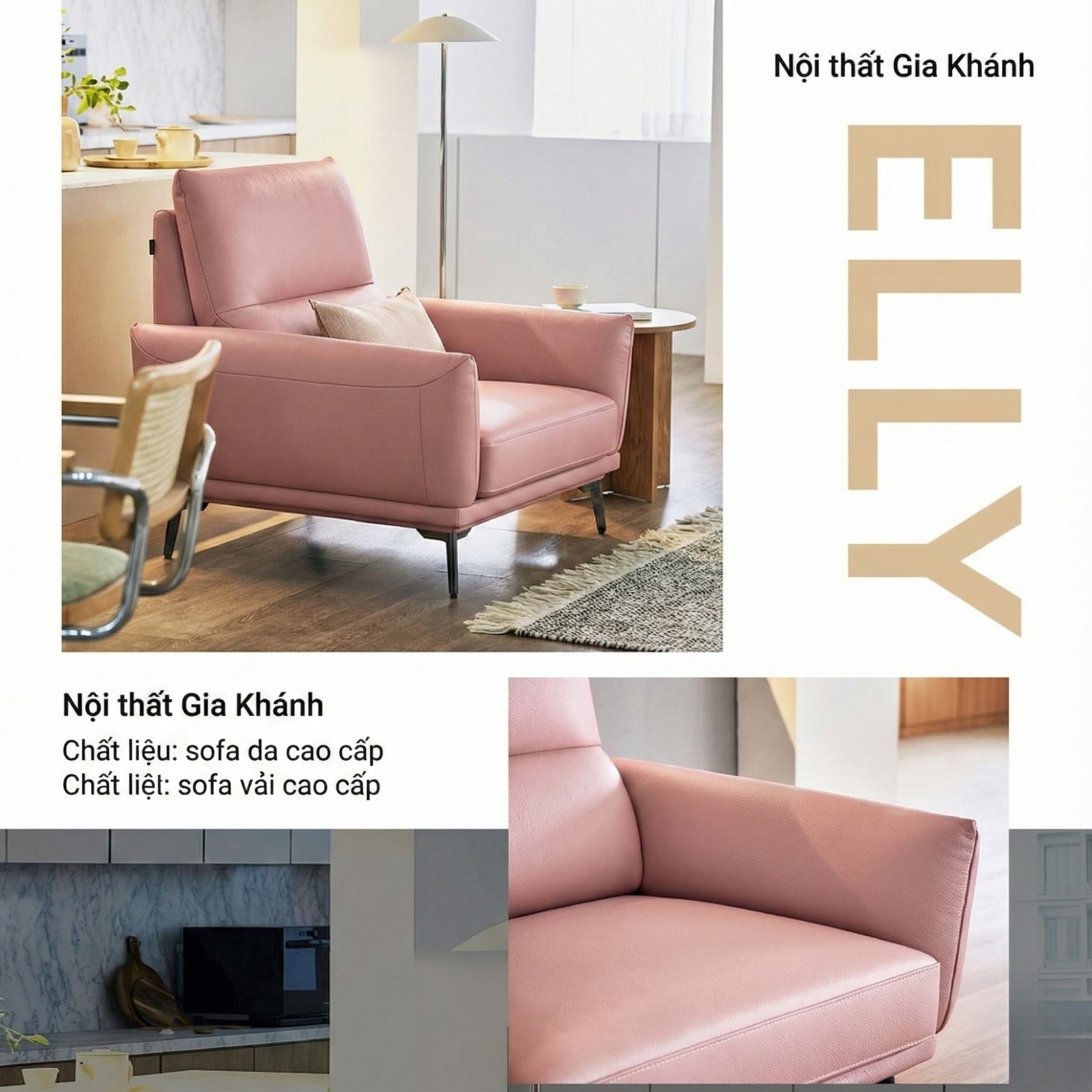 sofa elly sofa da dáng đơn hiện đại