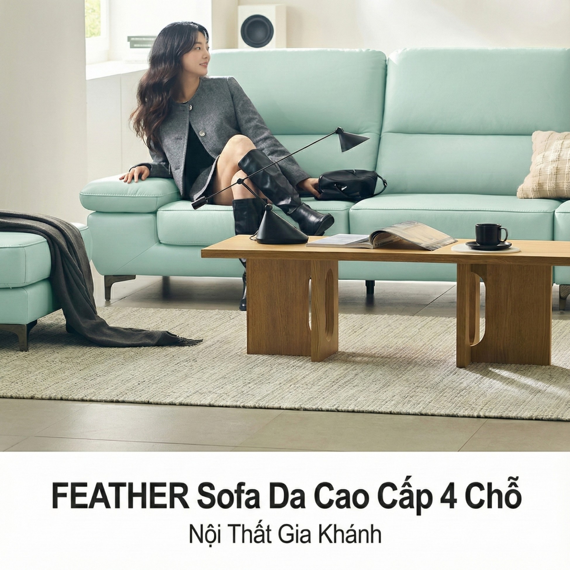 Sofa FEATHER - Sofa Băng Hiện Đại Bọc Da Êm Ái Như Mây