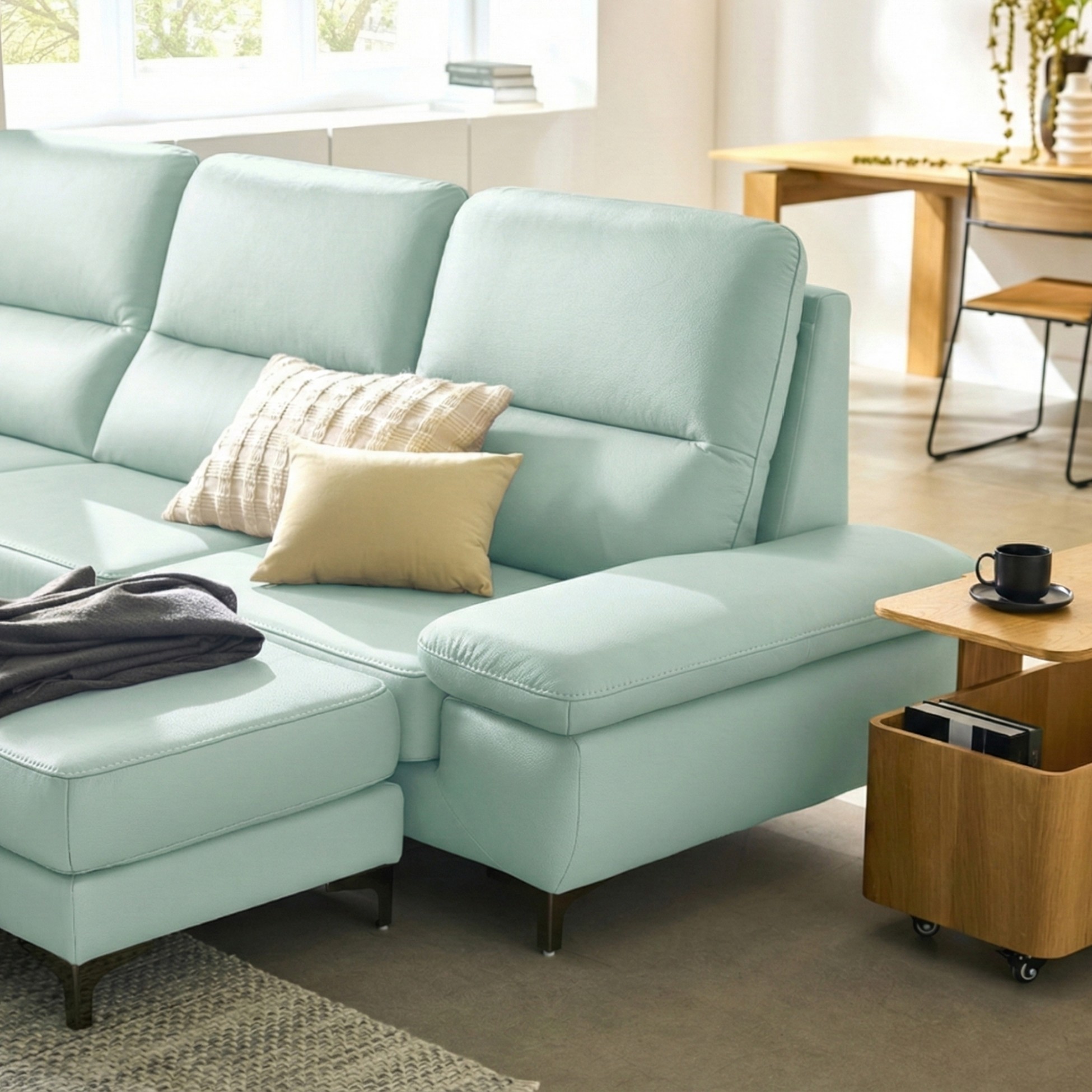 Sofa FEATHER - Sofa Băng Hiện Đại Bọc Da Êm Ái Như Mây (Hàng Order) - Ảnh 4