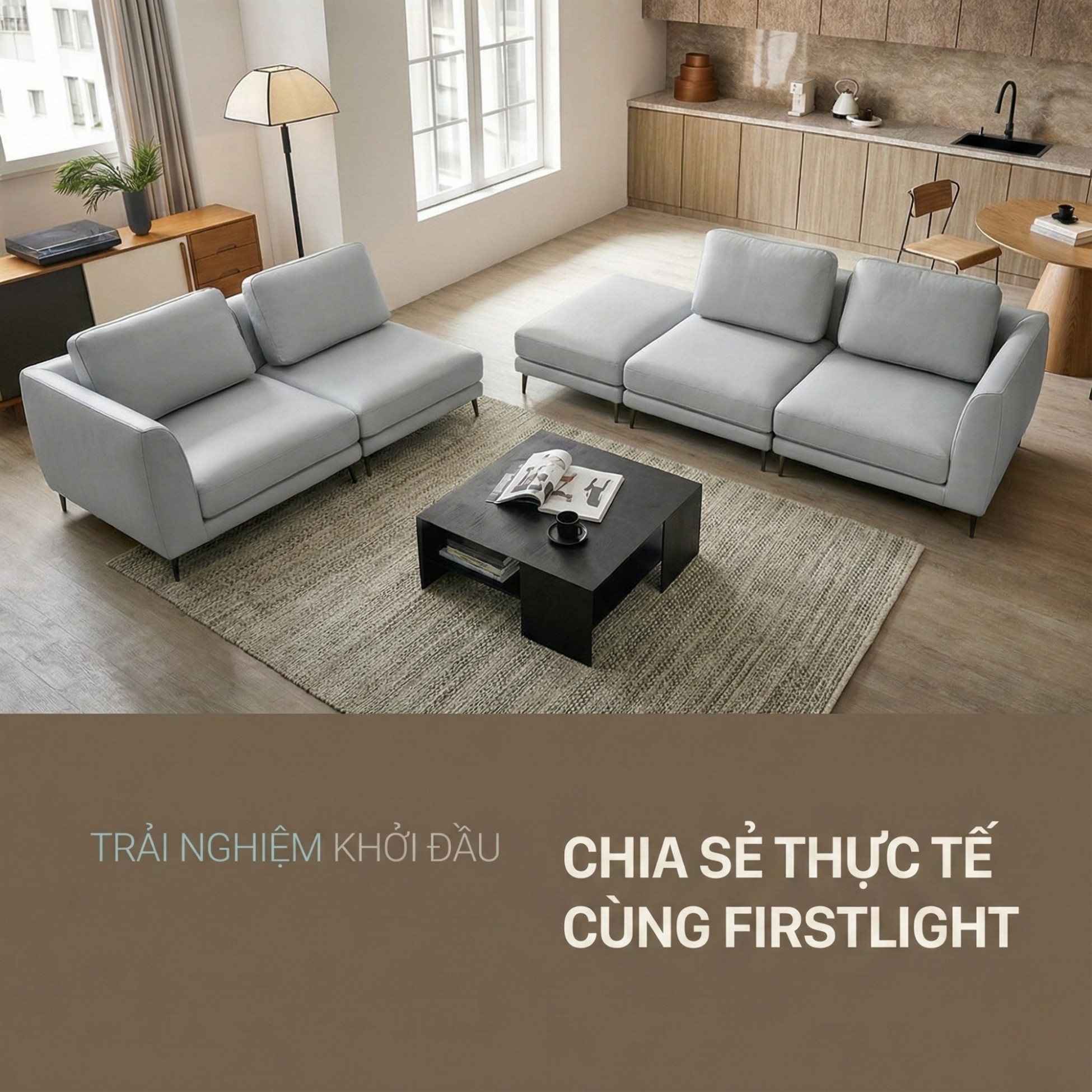 Sofa FIRSTLIGHT - Sofa Băng Bọc Da Cao Cấp Dạng Mô-đun Tùy Chỉnh