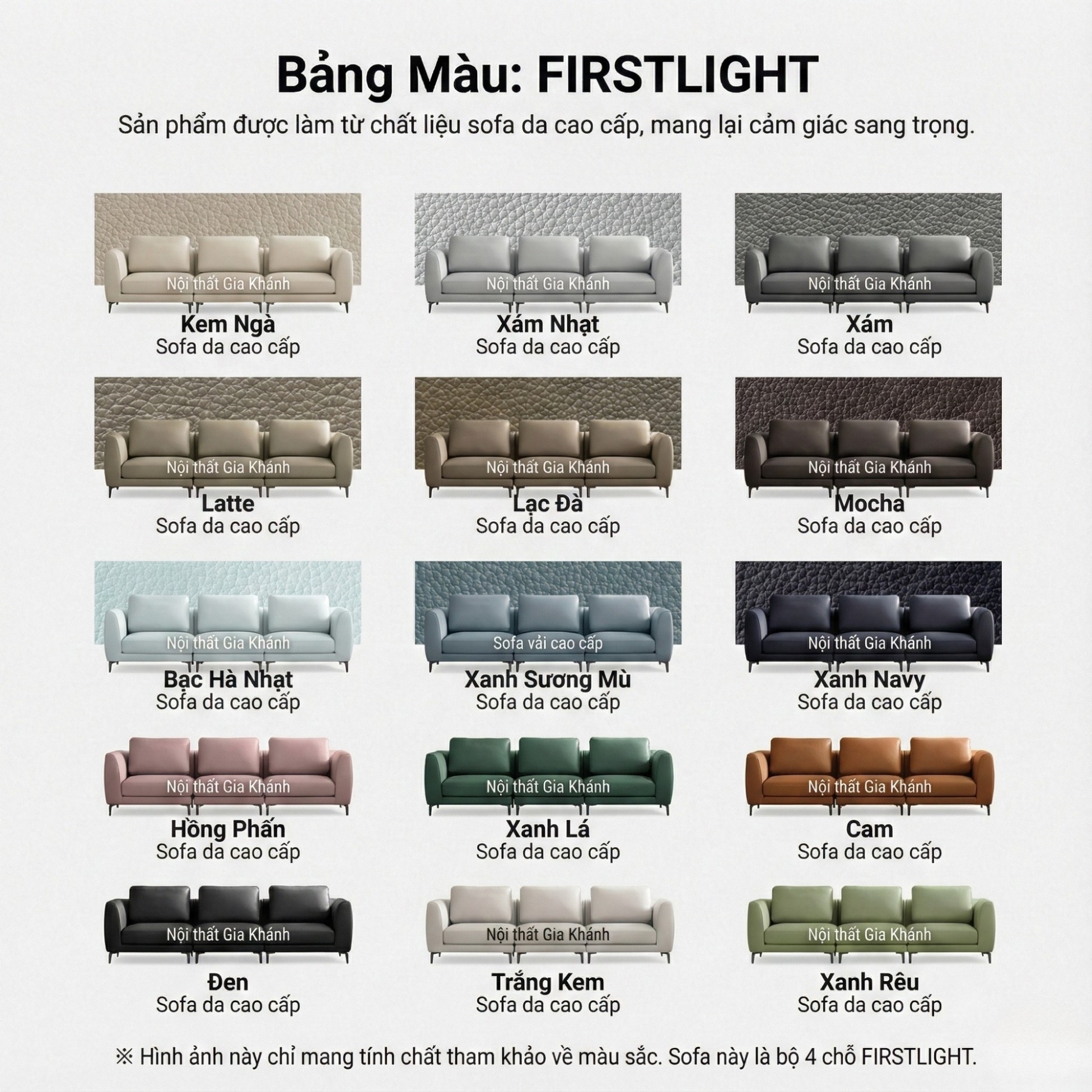 Sofa FIRSTLIGHT - Sofa Băng Bọc Da Cao Cấp Dạng Mô-đun Tùy Chỉnh