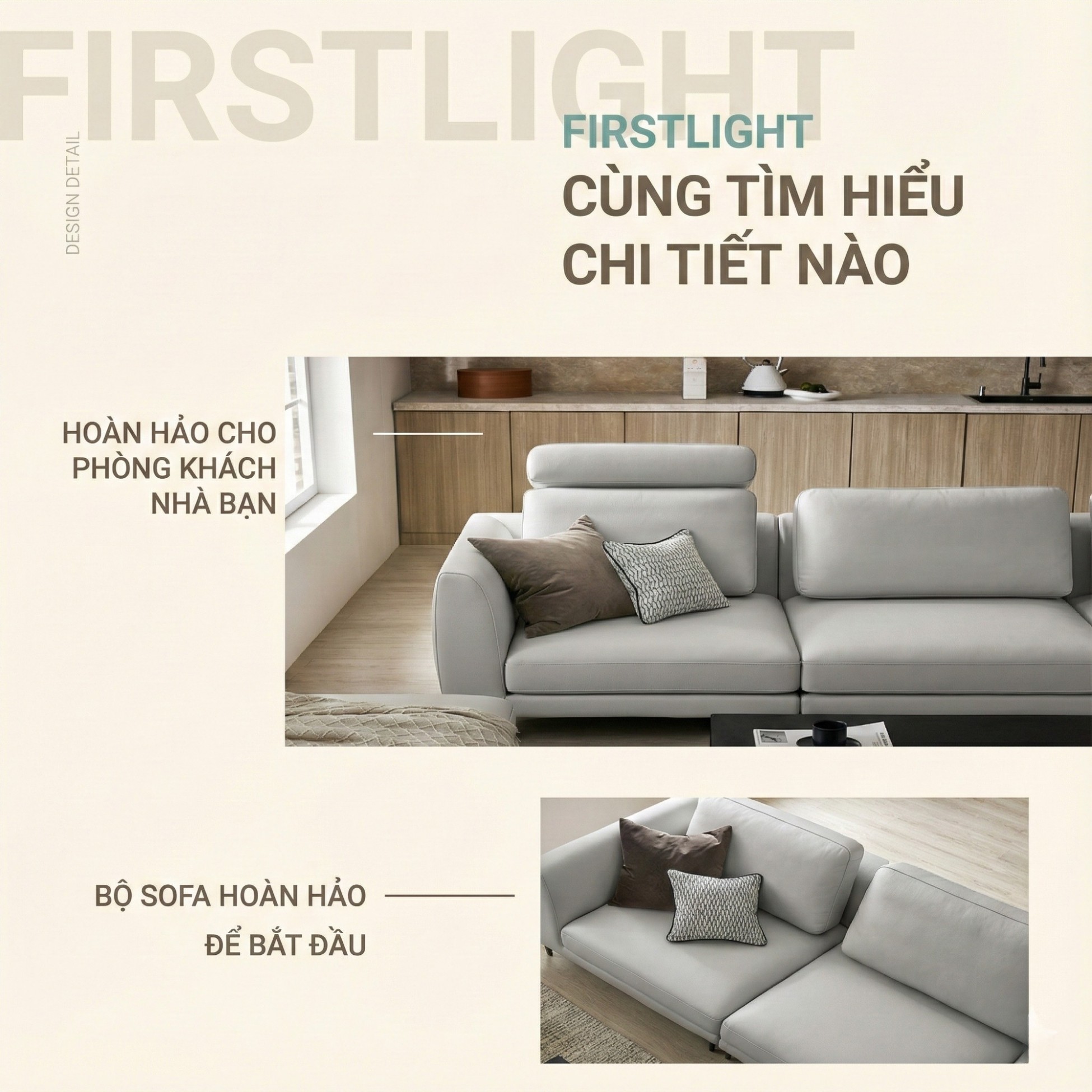 Sofa FIRSTLIGHT - Sofa Băng Bọc Da Cao Cấp Dạng Mô-đun Tùy Chỉnh