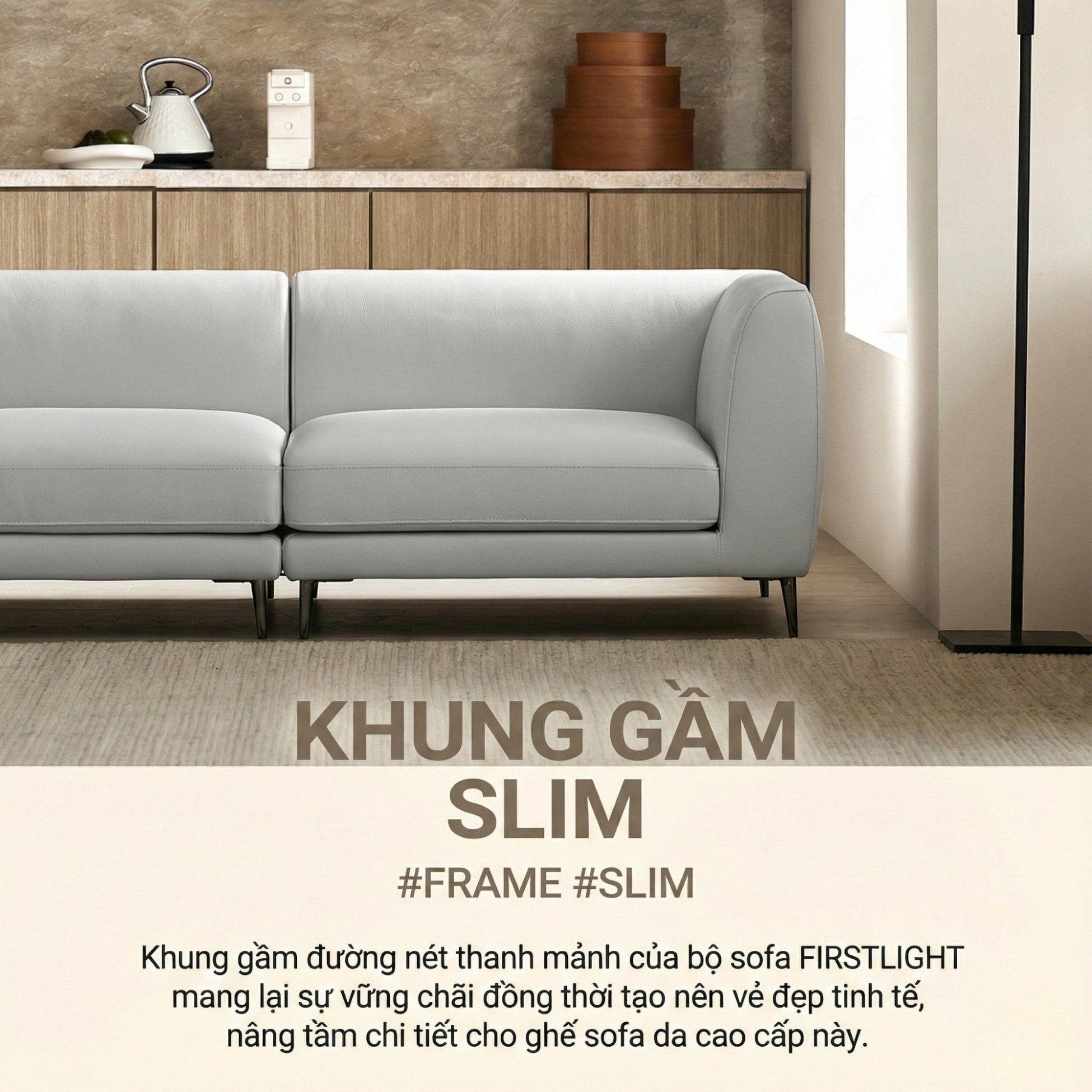 Sofa FIRSTLIGHT - Sofa Băng Bọc Da Cao Cấp Dạng Mô-đun Tùy Chỉnh